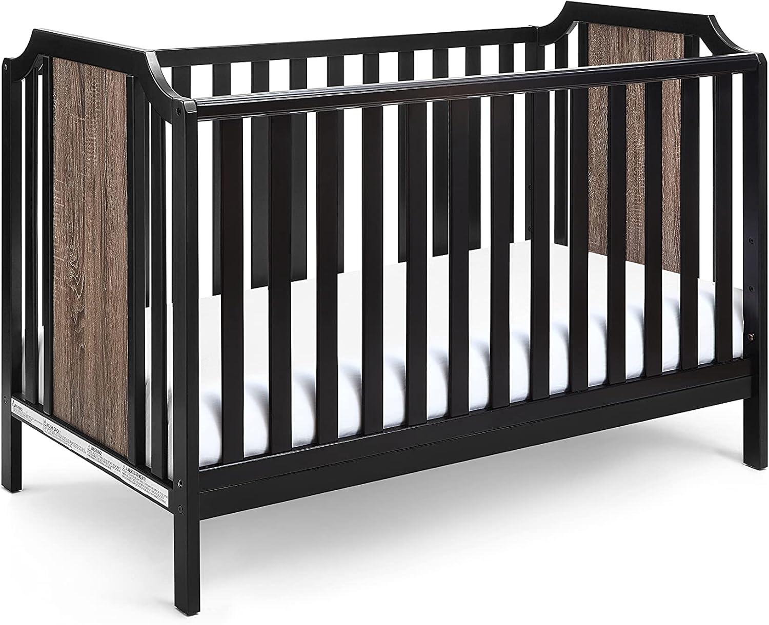 Brees Black and Walnut 3-in-1 Convertible Island Crib