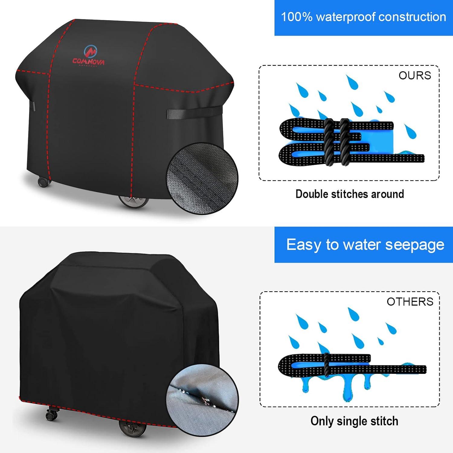 65-Inch Black Heavy-Duty Waterproof Grill Cover