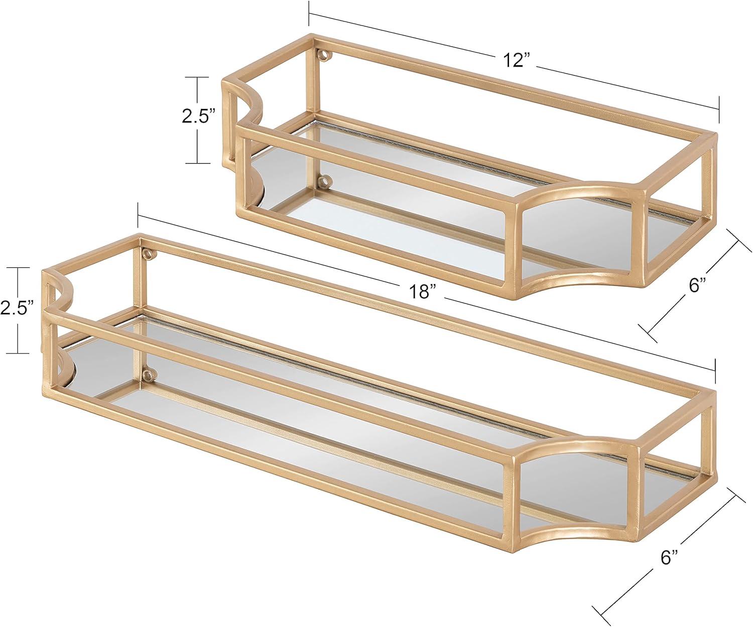 2pc Ciel Metal Wall Shelf Set - Kate & Laurel All Things Decor