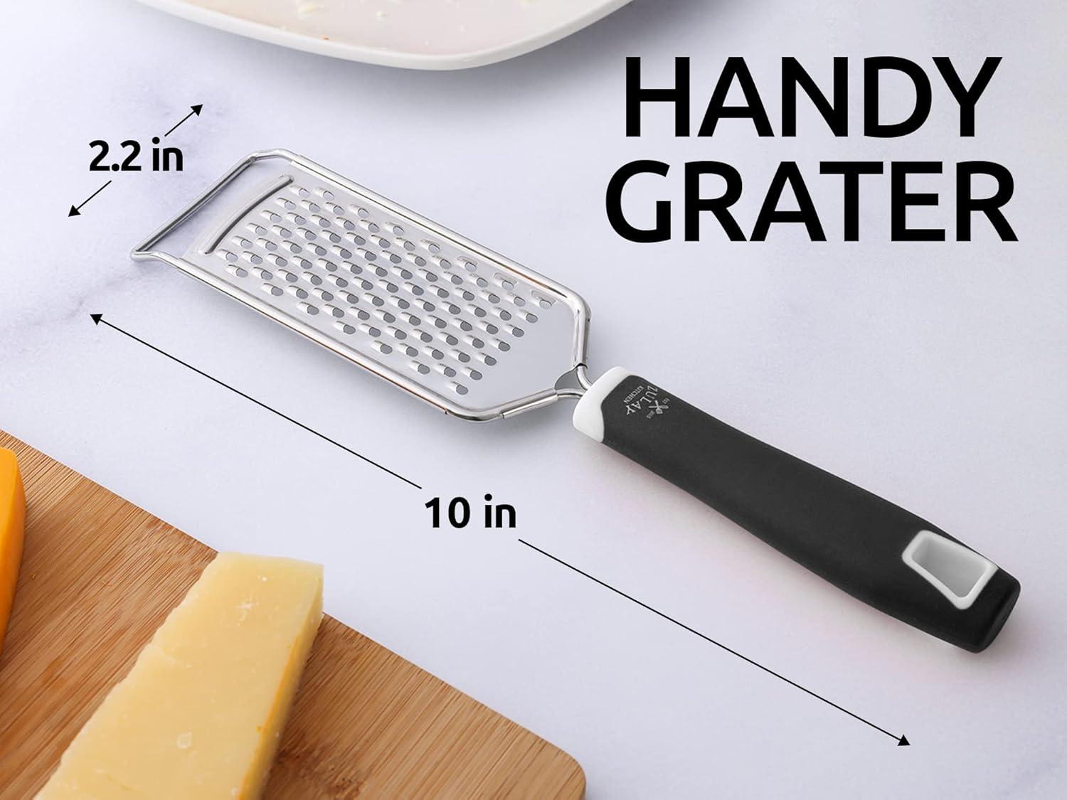 Zulay Kitchen Professional Stainless Steel Flat Handheld Cheese Grater