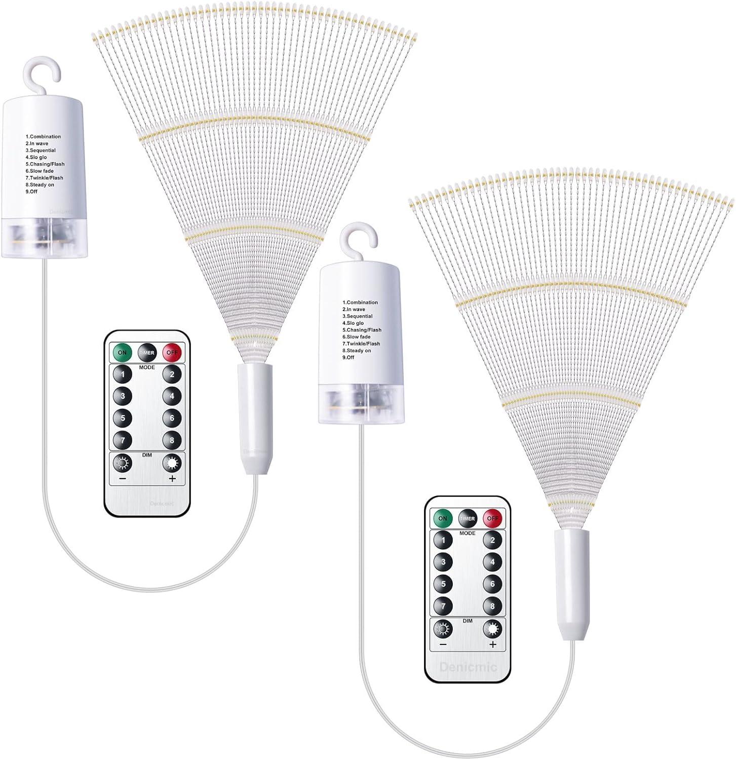 XYKA 200 LED Battery Operated Copper Wire Fairy Lights with Remote 8 Modes Deformable Star Sphere Hanging String Lights for Bedroom Christmas Wedding Patio Garden Timer Warm White Ceiling Decorations