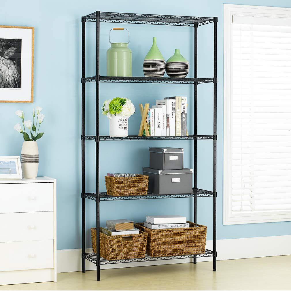 HONEIER 5-Tier Heavy Duty Storage Rack Shelving Unit Black