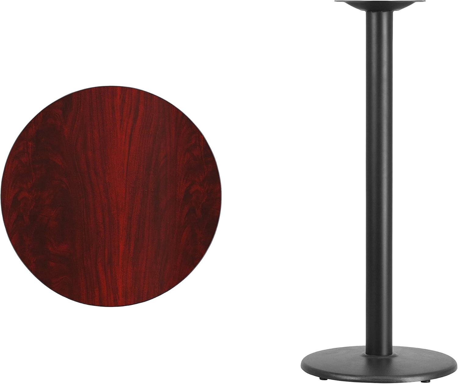 Carrus 24'' Round Laminate Table Top with 18'' Round Bar Height Table Base