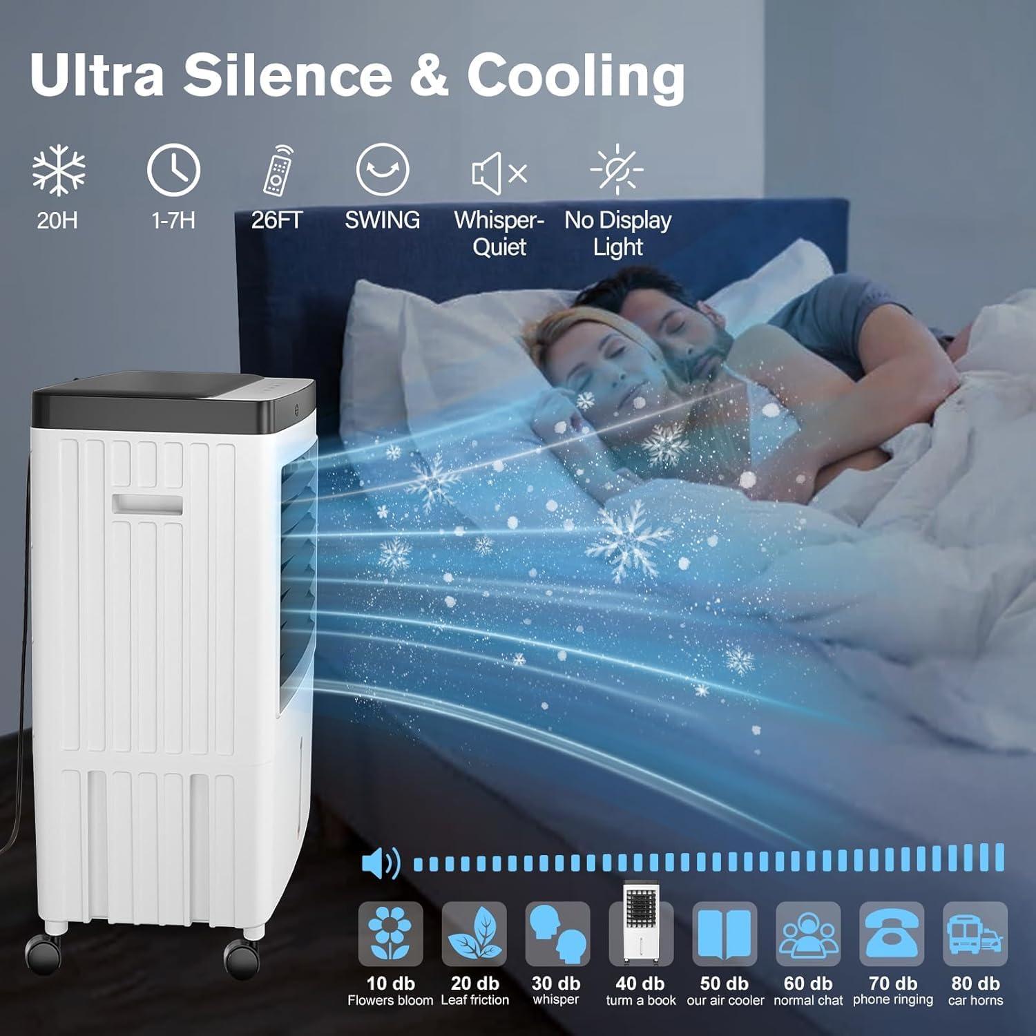 Portable 3-Gallon White and Black Air Conditioner with Remote