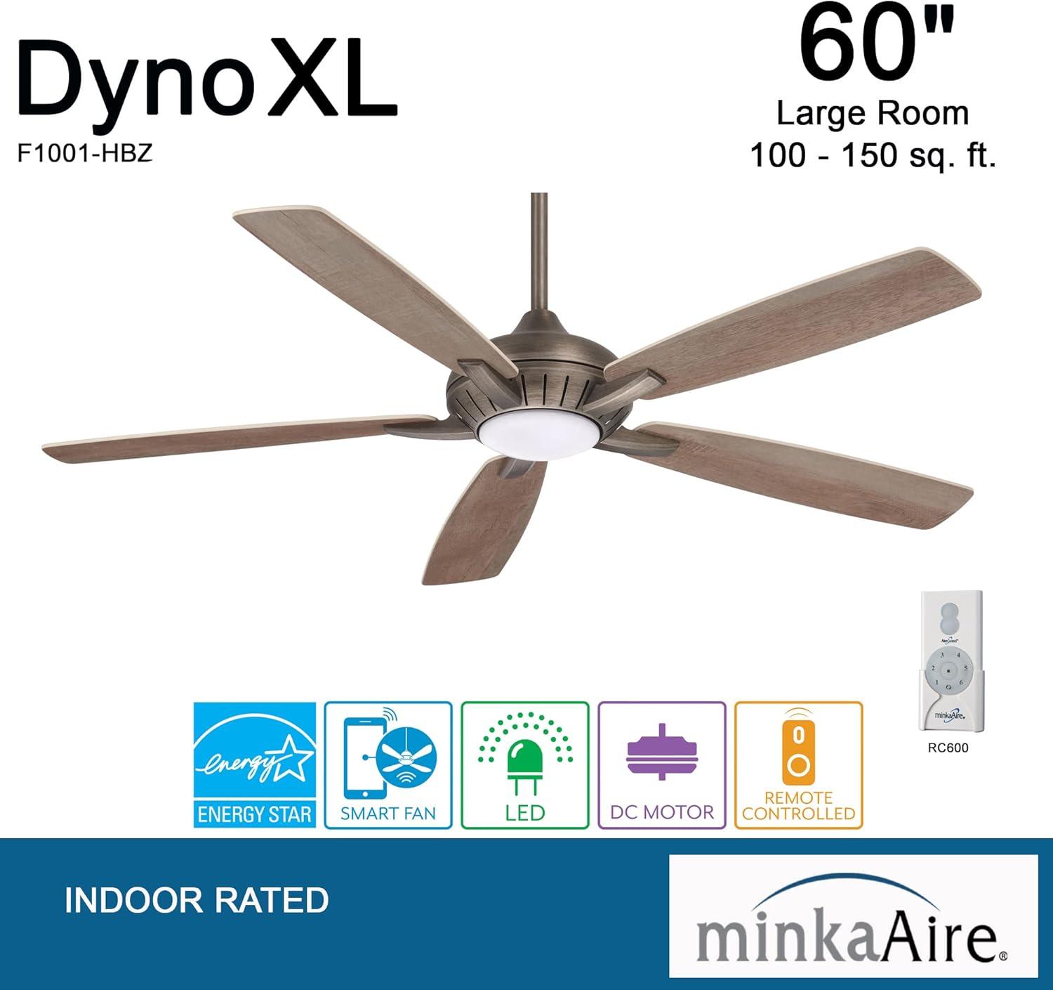 60" Minka Aire Modern Indoor Ceiling Fan with LED Light Remote Control Heirloom Bronze for Living Room Bedroom Family Dining Home