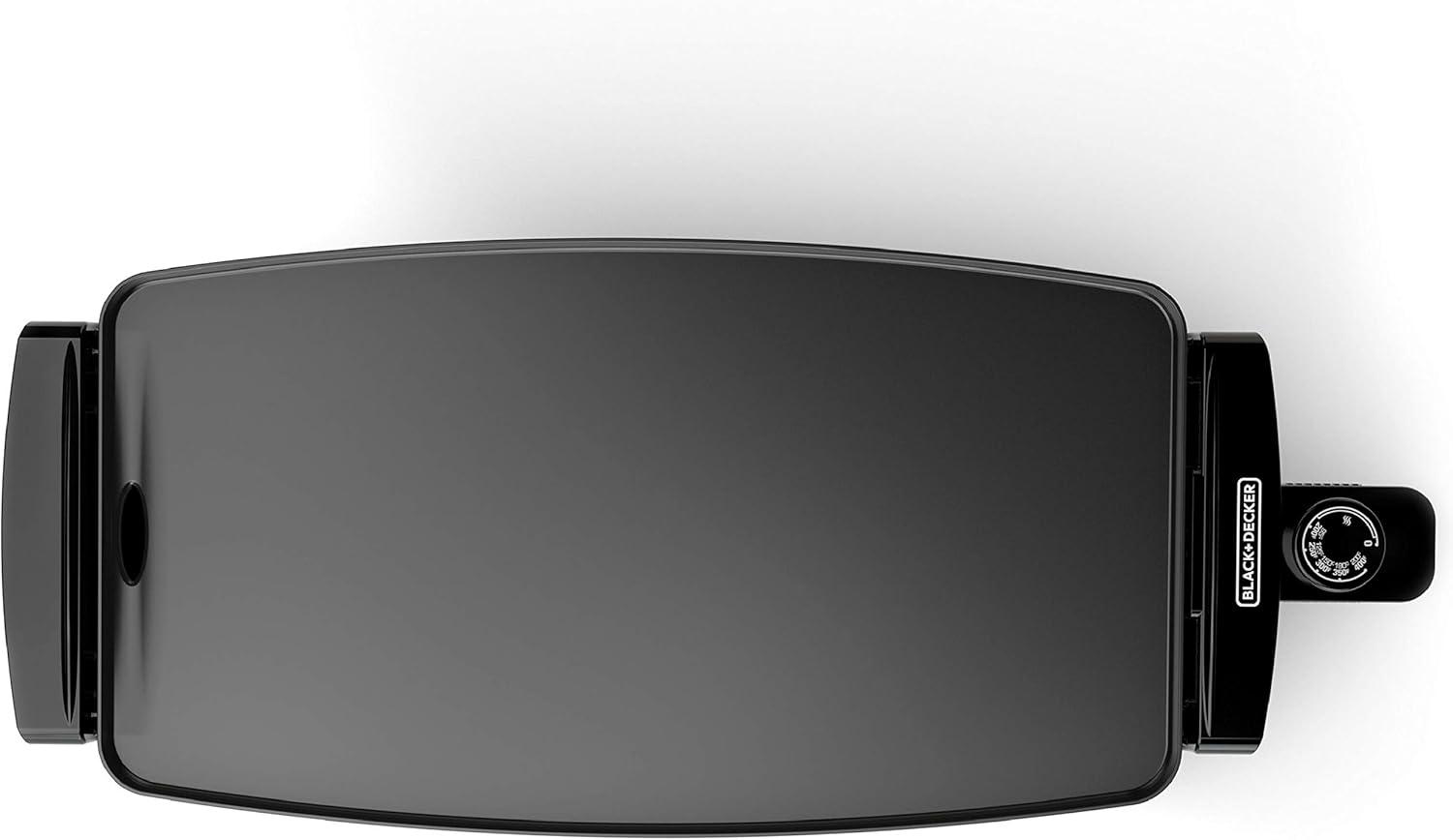 BLACK+DECKER Electric Griddle with Removable Temperature Probe, Indoor Grill, Pancake Griddle, Black, GD1810BC