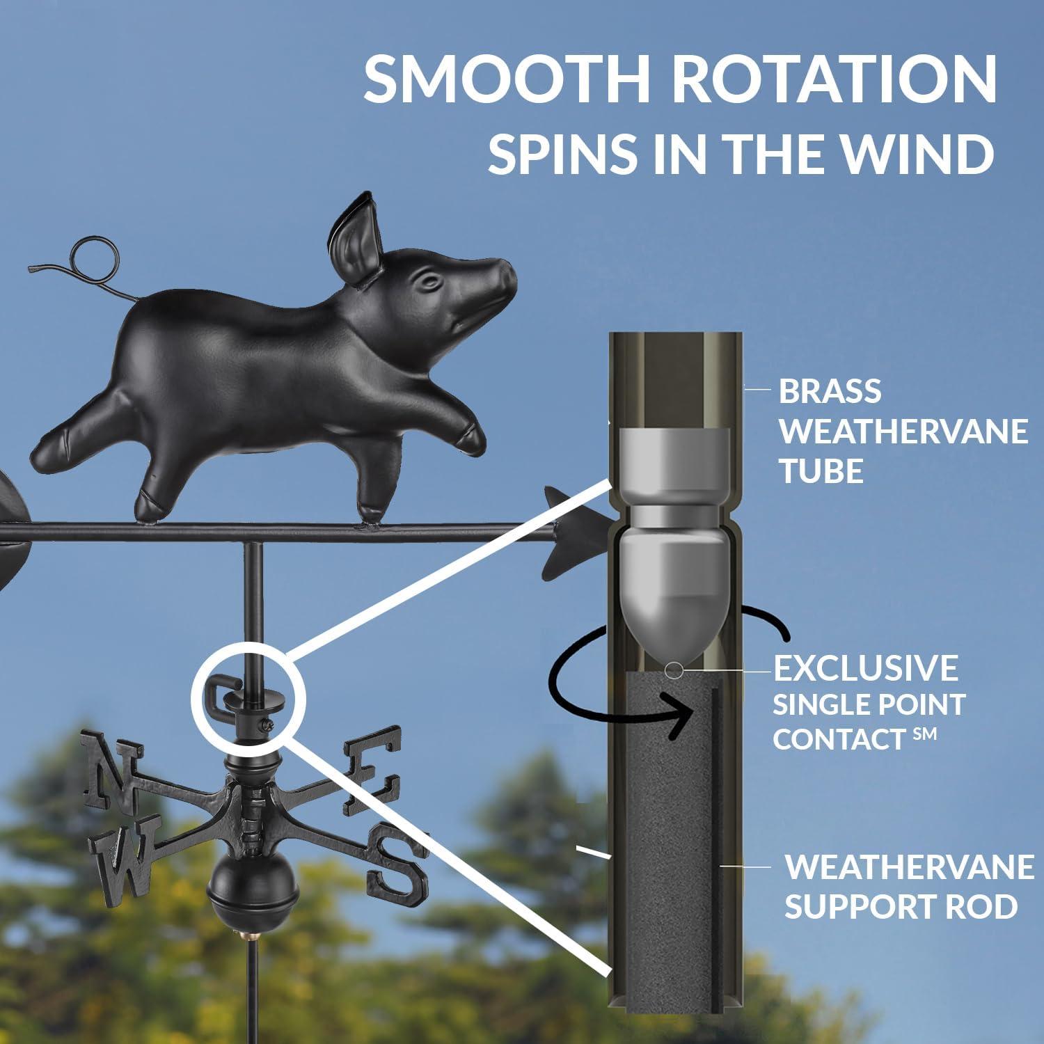 Good Directions Pig Weathervane with Roof Mount