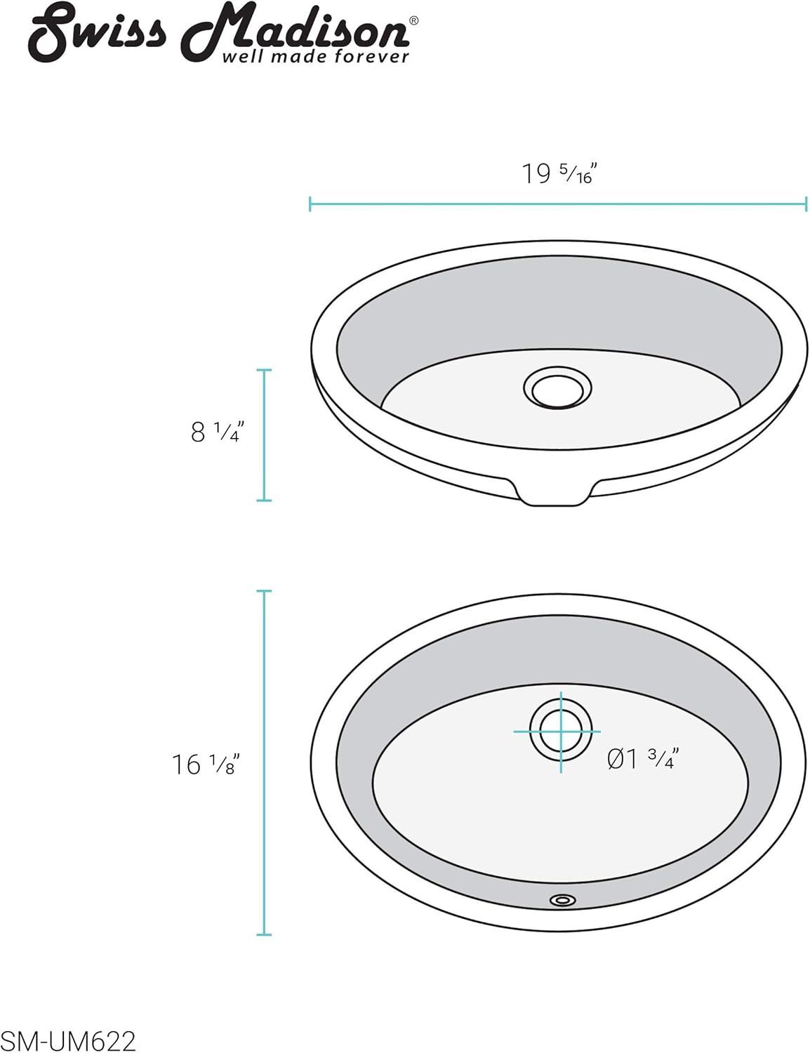 Monaco 19 Oval Under-Mount Bathroom Sink