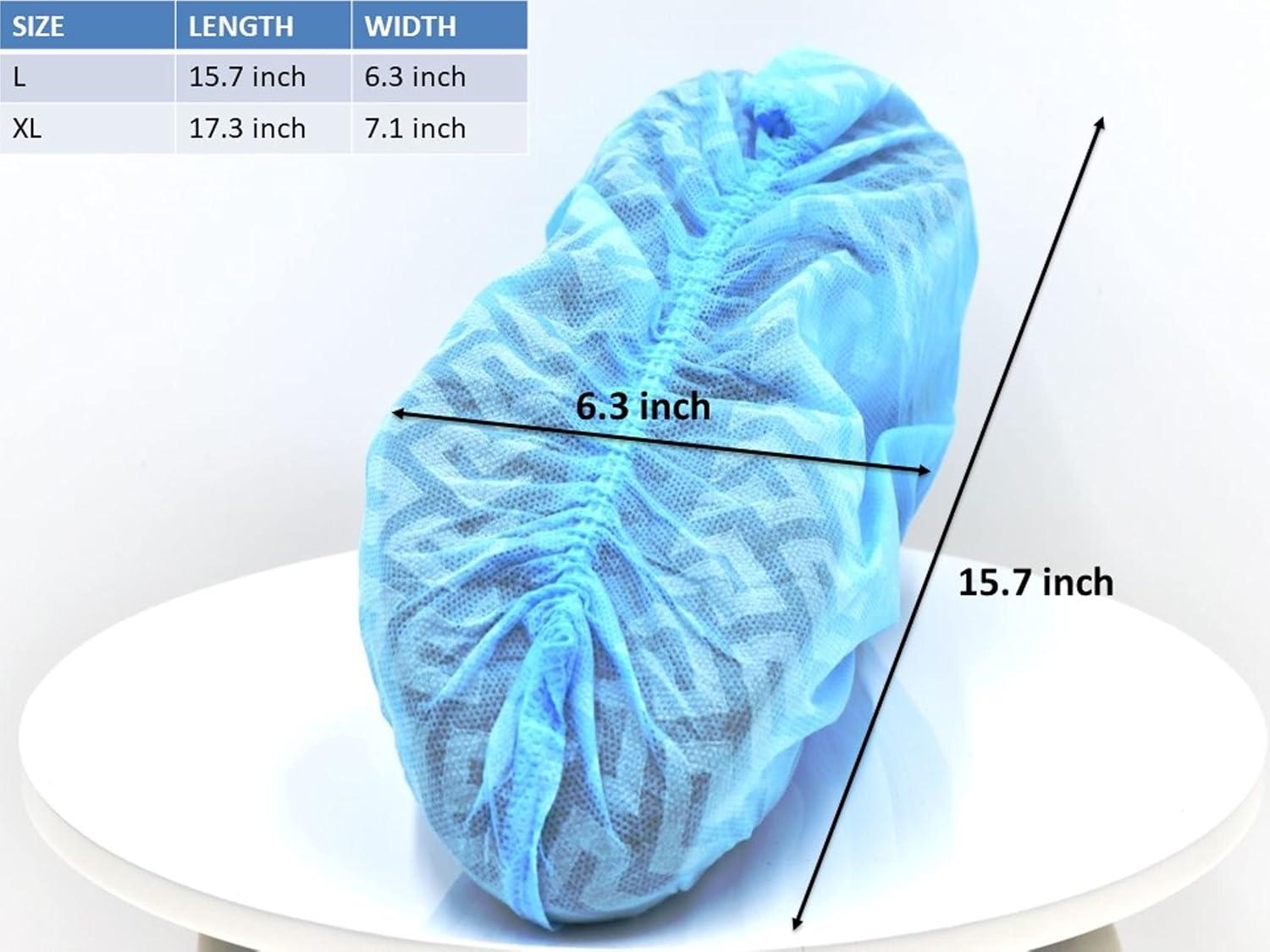 X-Large Non-Woven, 100 Pack Disposable Boot & Shoe Covers Non-Slip, Durable, Indoor Protect Your Home, Floors and Shoes (50 Pairs)