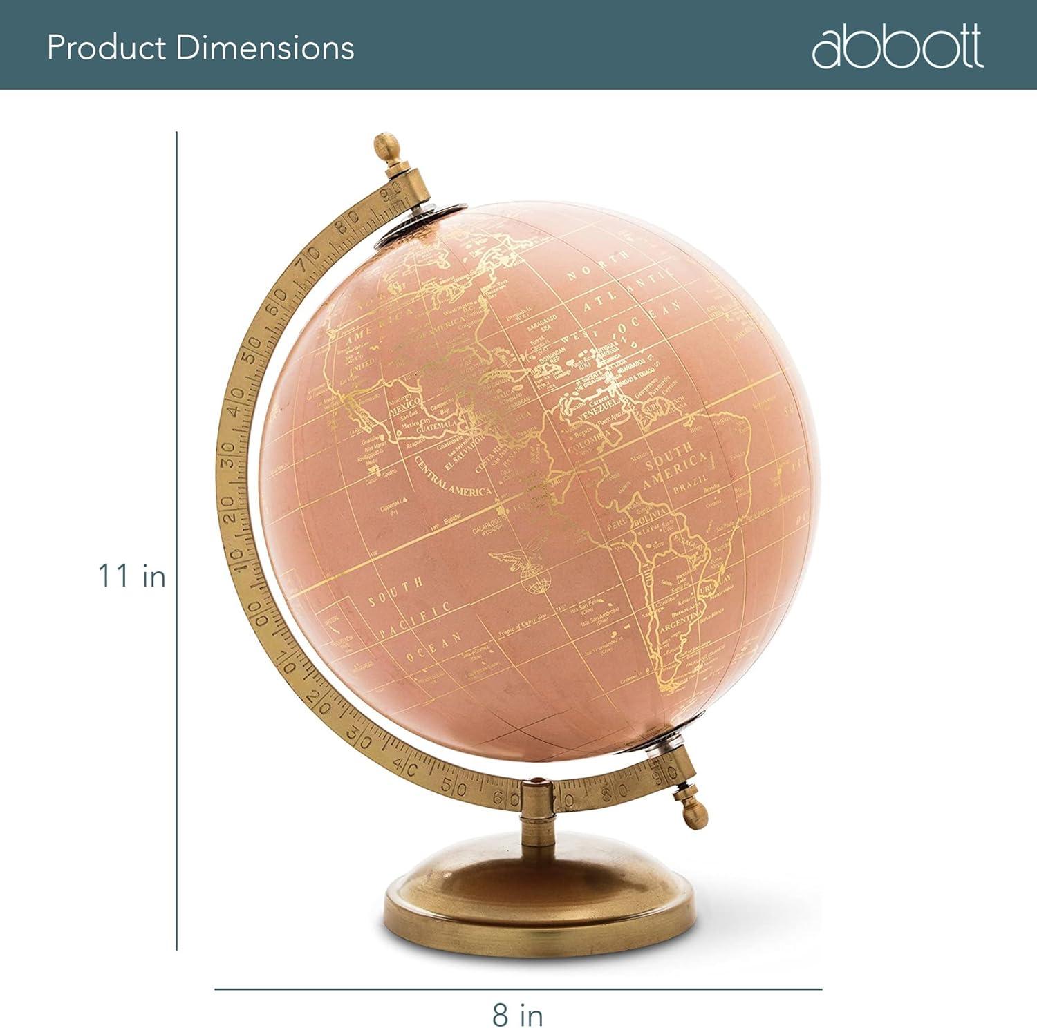 Abbott Collection 57-LATITUDE-10 Globe on Stand-Blk/Gold-11 H, 11 inches high, Black/gold