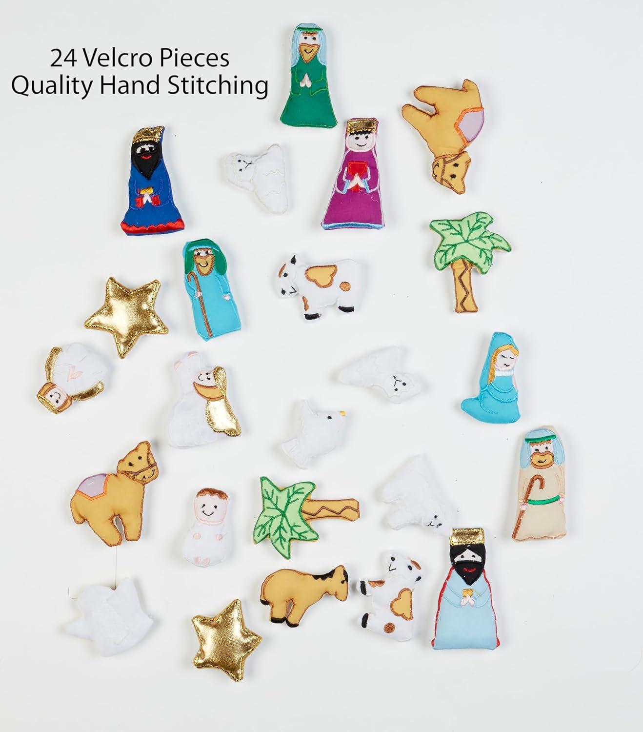 Vermont Christmas 189908 Nativity Fabric Advent Calendar - 16 x 20 in.
