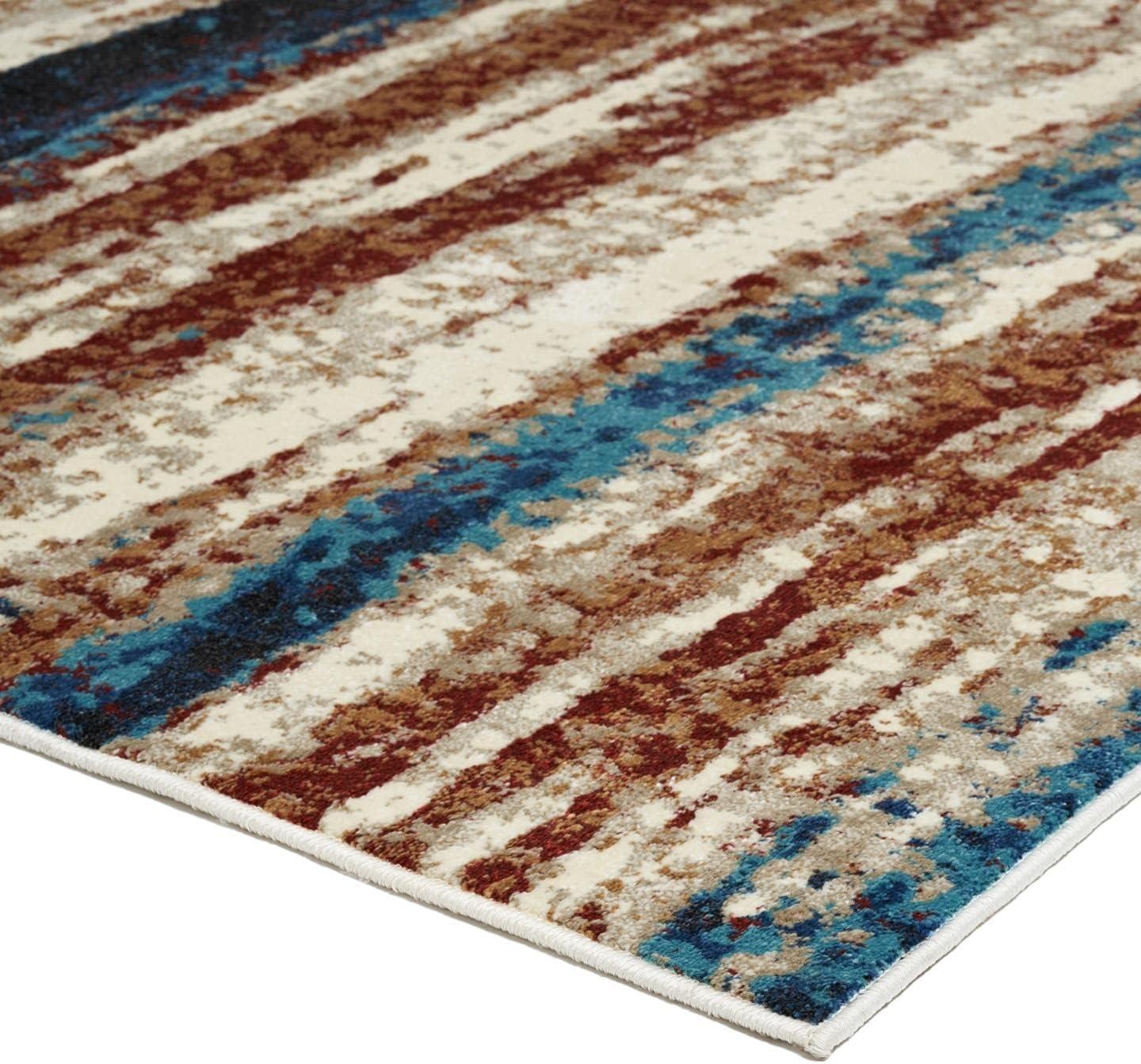 Luxe Weavers Abstract Stripe Area Rug