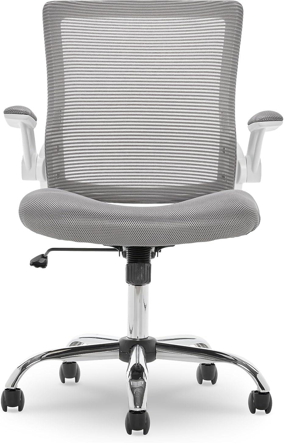 Modern Gray Mesh Ergonomic Office Chair with Adjustable Arms