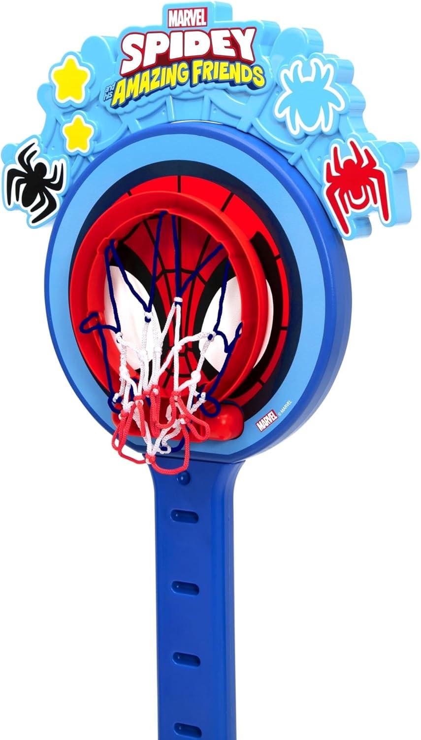 Spidey and His Amazing Friends Plastic Basketball Set by Delta Children – Includes Basketball Hoop, 1 Basketball and Ball Pump