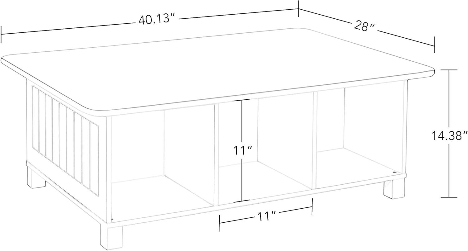 RiverRidge Home RiverRidge Kids Desk, Activity and Play Table with 6 Storage Cubbies - White with 2 Fabric Bins