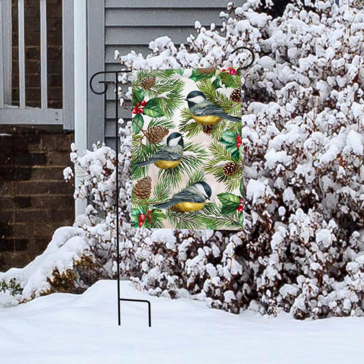 Winter Chickadees Garden Flag 18" x 12.5" Briarwood Lane