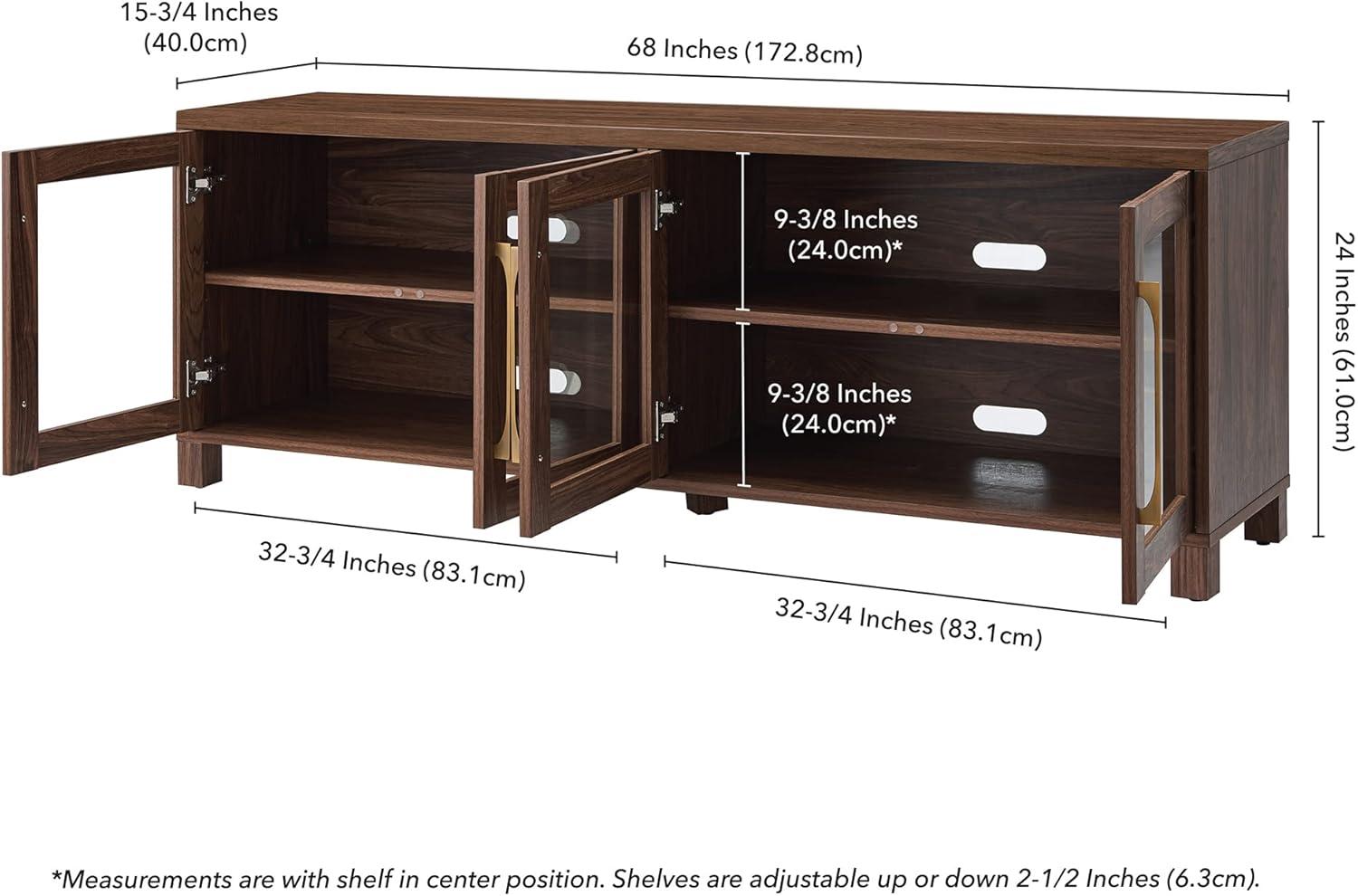 Evelyn&Zoe Quincy Rectangular TV Stand for TV's up to 80", Walnut