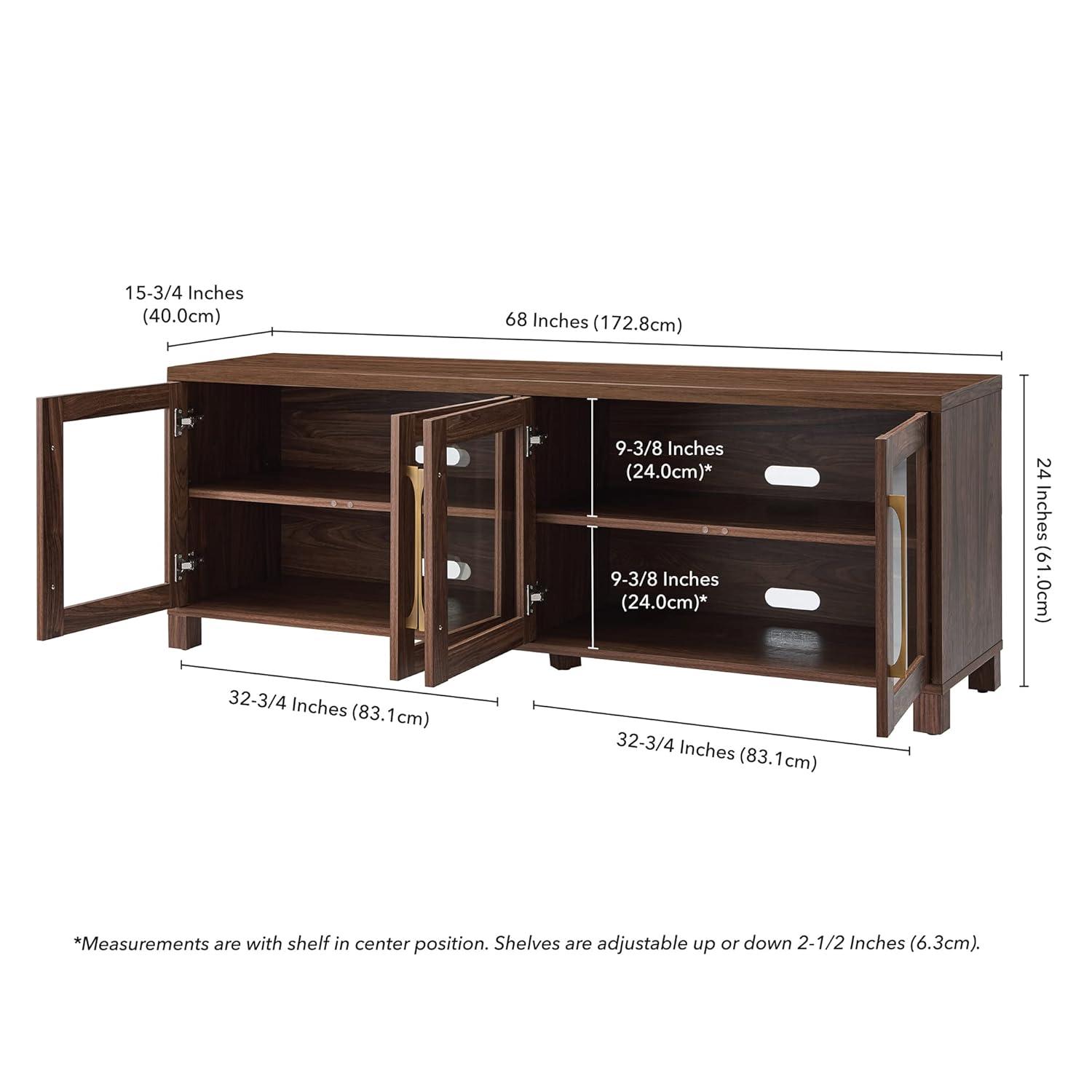 Evelyn&Zoe Quincy Rectangular TV Stand for TV's up to 80", Walnut