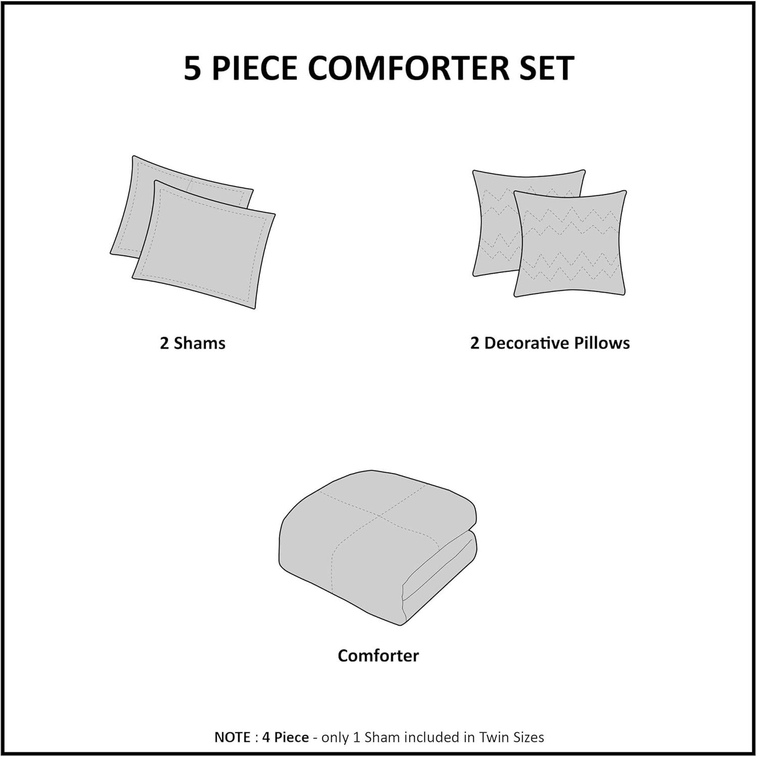 Aqua Blue and Gray Microfiber Full Bedspread Set