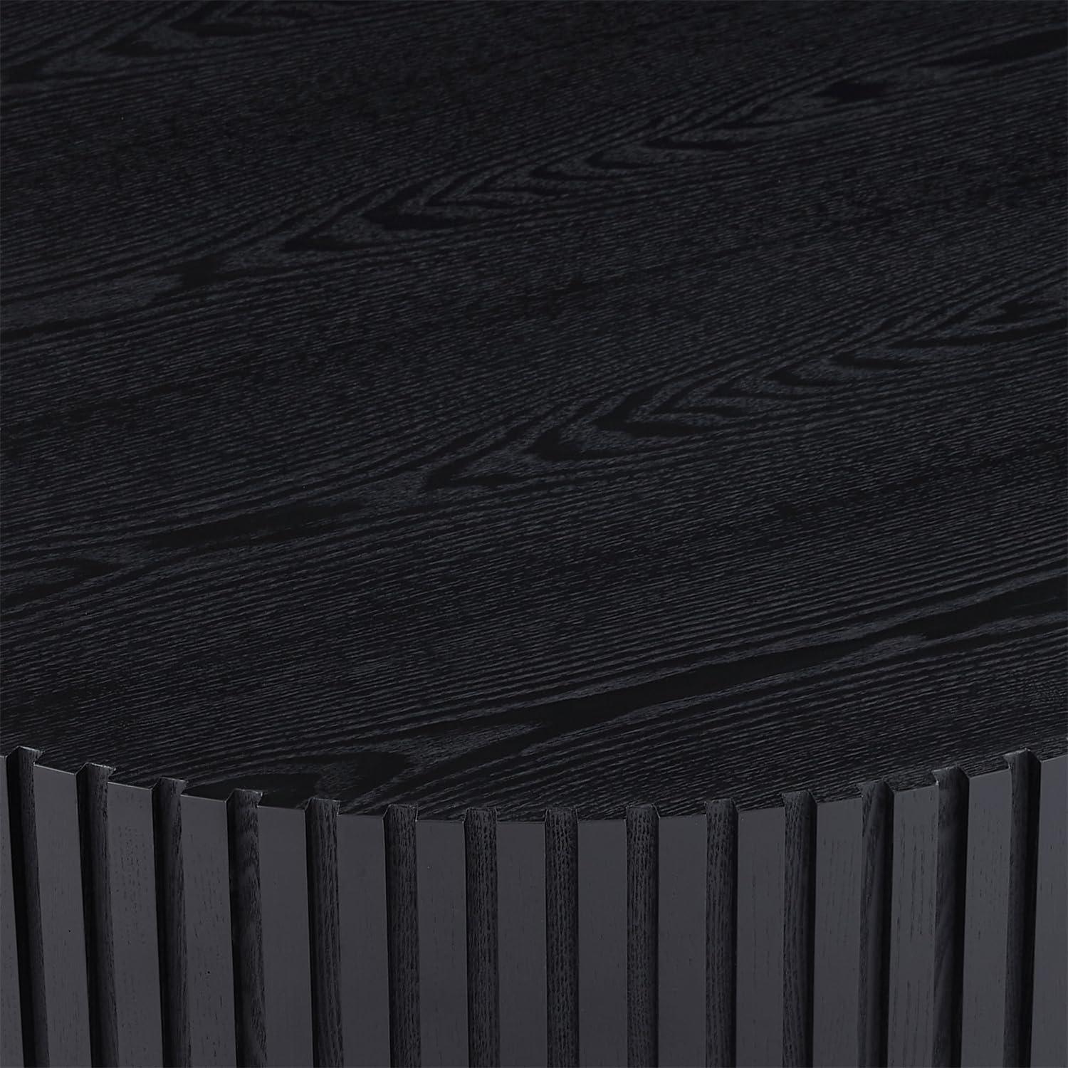 HomVent 31.5'' Round Coffee Table with Storage, Modern Wooden Coffee Table with Solid Wood Veneered, Circle Center Table Accent Tea Table for Living Room, Small Space, Apartment