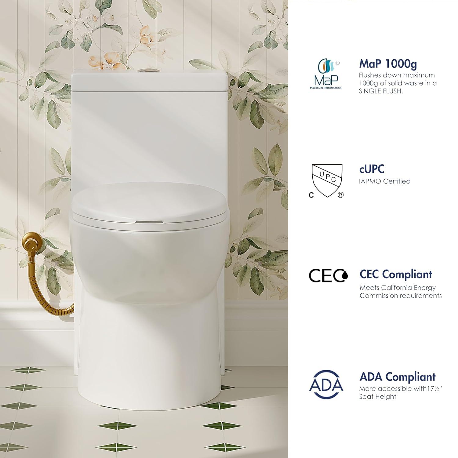 Denbigh Chair Height Elongated Comfort Height One-Piece Toilet (Seat Included)