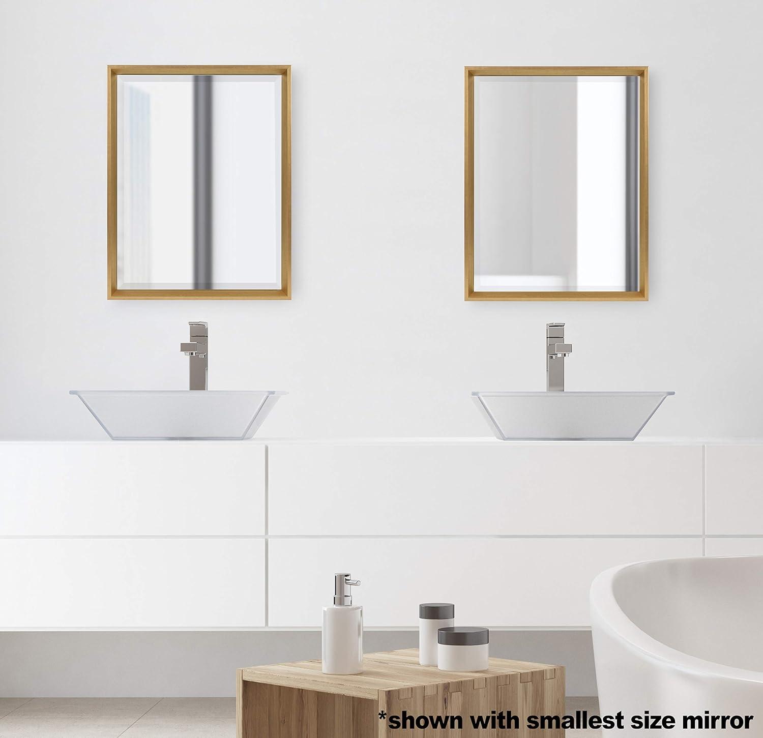 26" x 38" Calter Framed Wall Mirror Gold - Kate and Laurel: Modern Rectangle, No Assembly Required