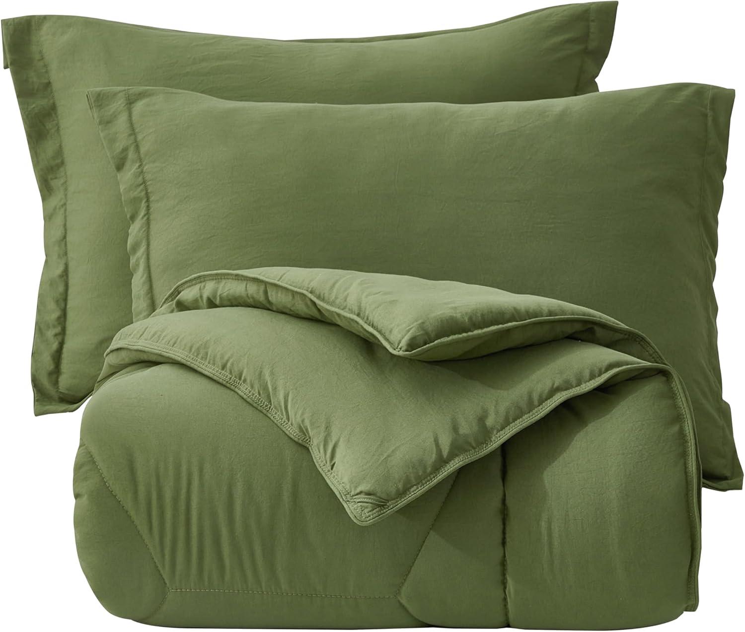 Chezmoi Collection Washed Microfiber Bedding Standard Comforter Set