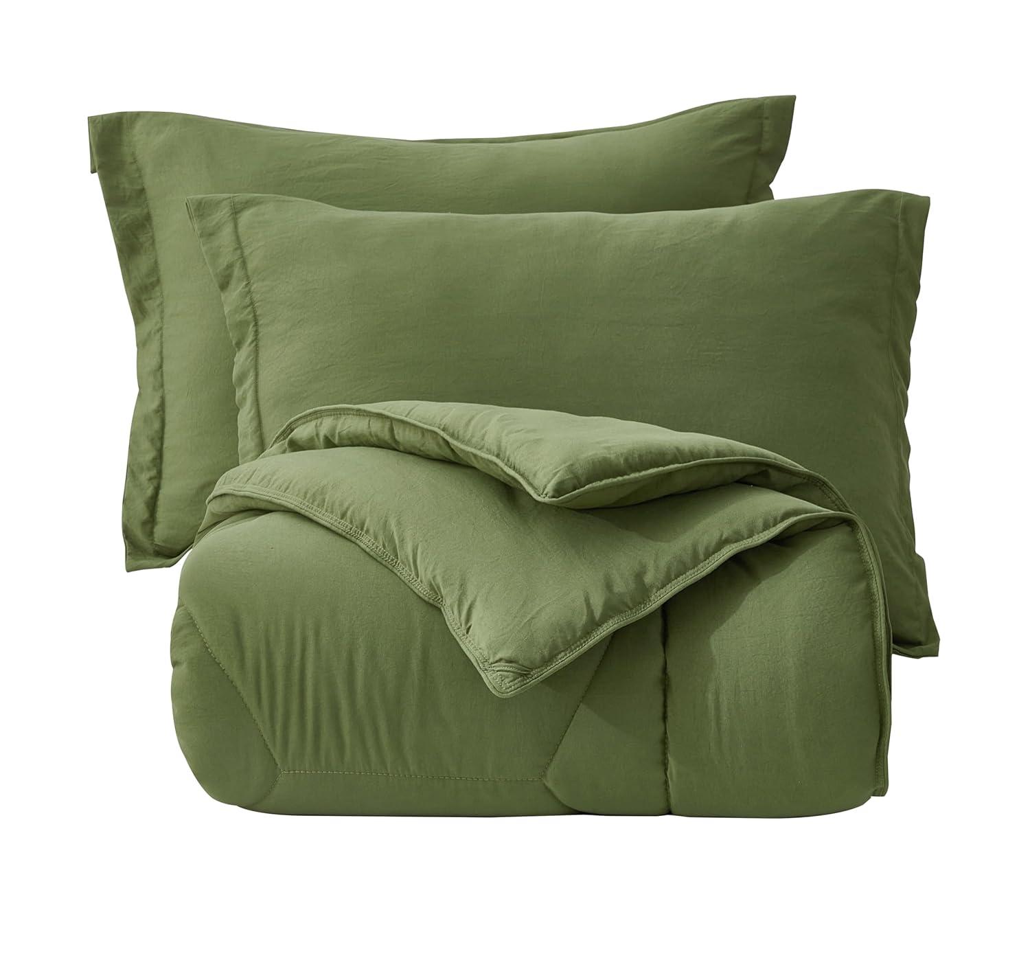 Chezmoi Collection Washed Microfiber Bedding Standard Comforter Set