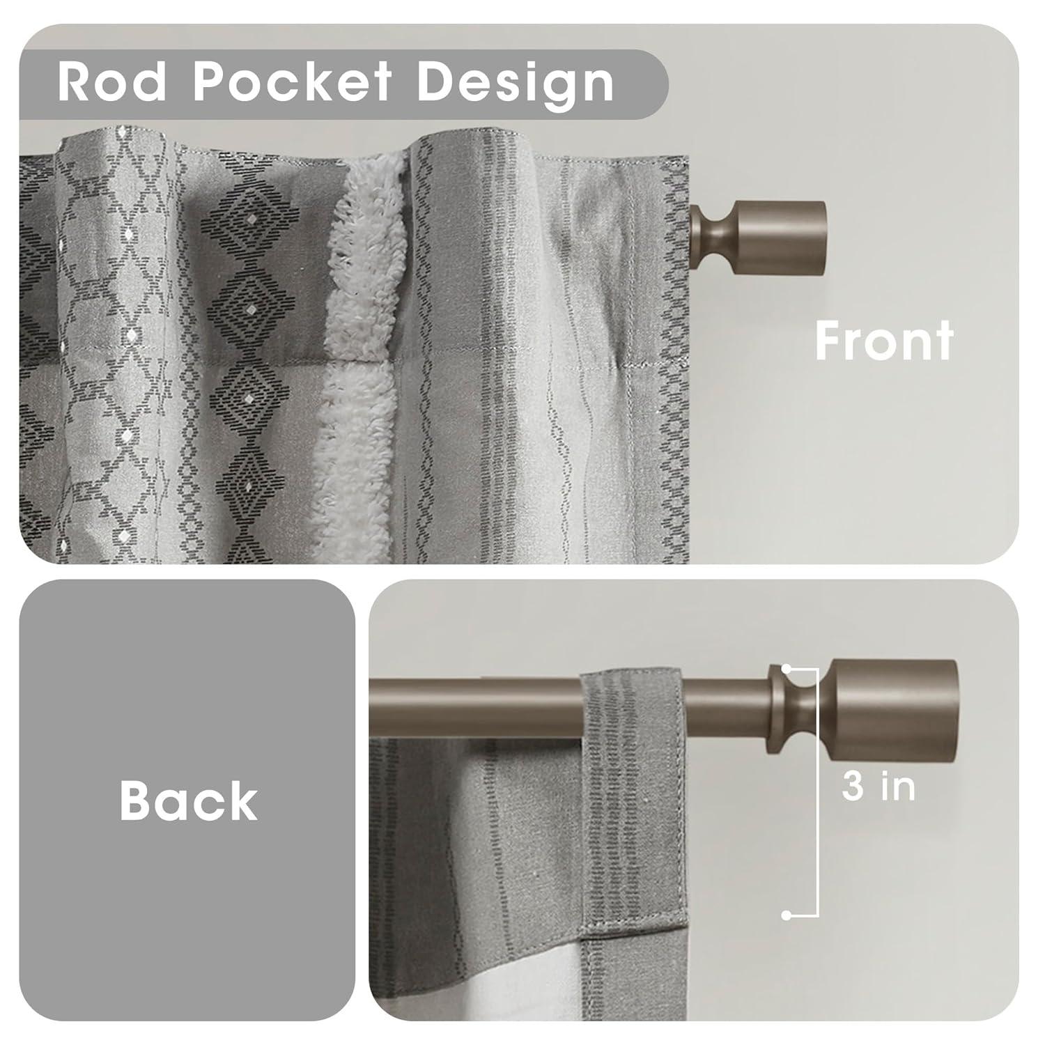 INK+IVY Imani Cotton Printed Boho Single Curtain Panel with Chenille Stripe and Lining