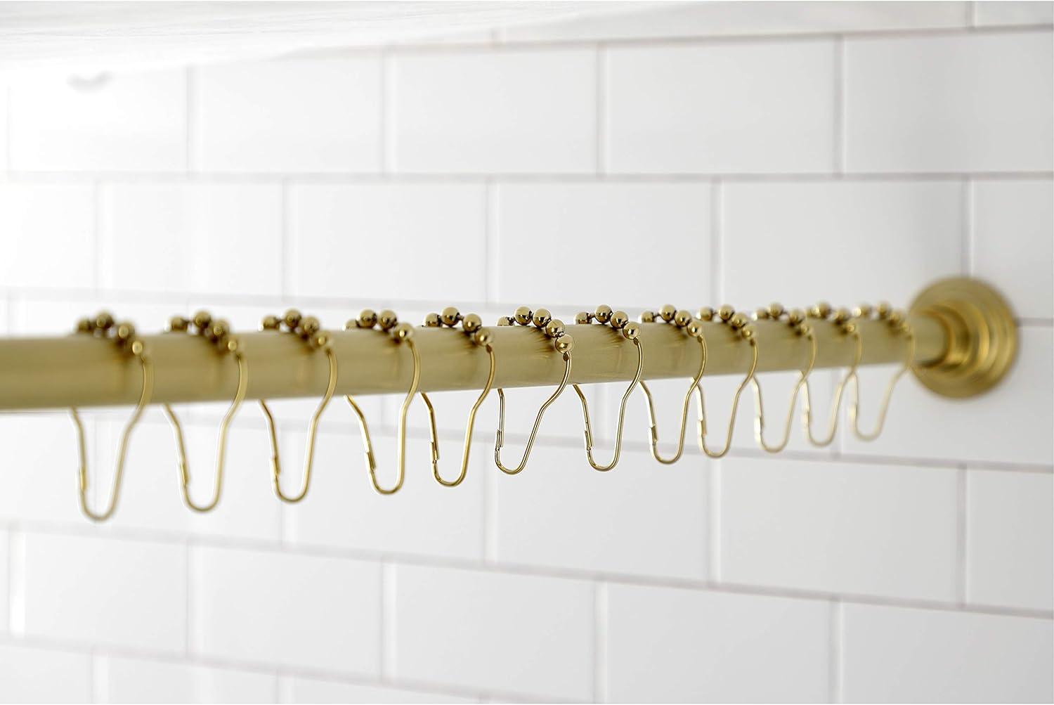 Kingston Brass Kingston Brass Edenscape 60-Inch to 72-Inch Adjustable Shower Curtain Rod with Rings Combo