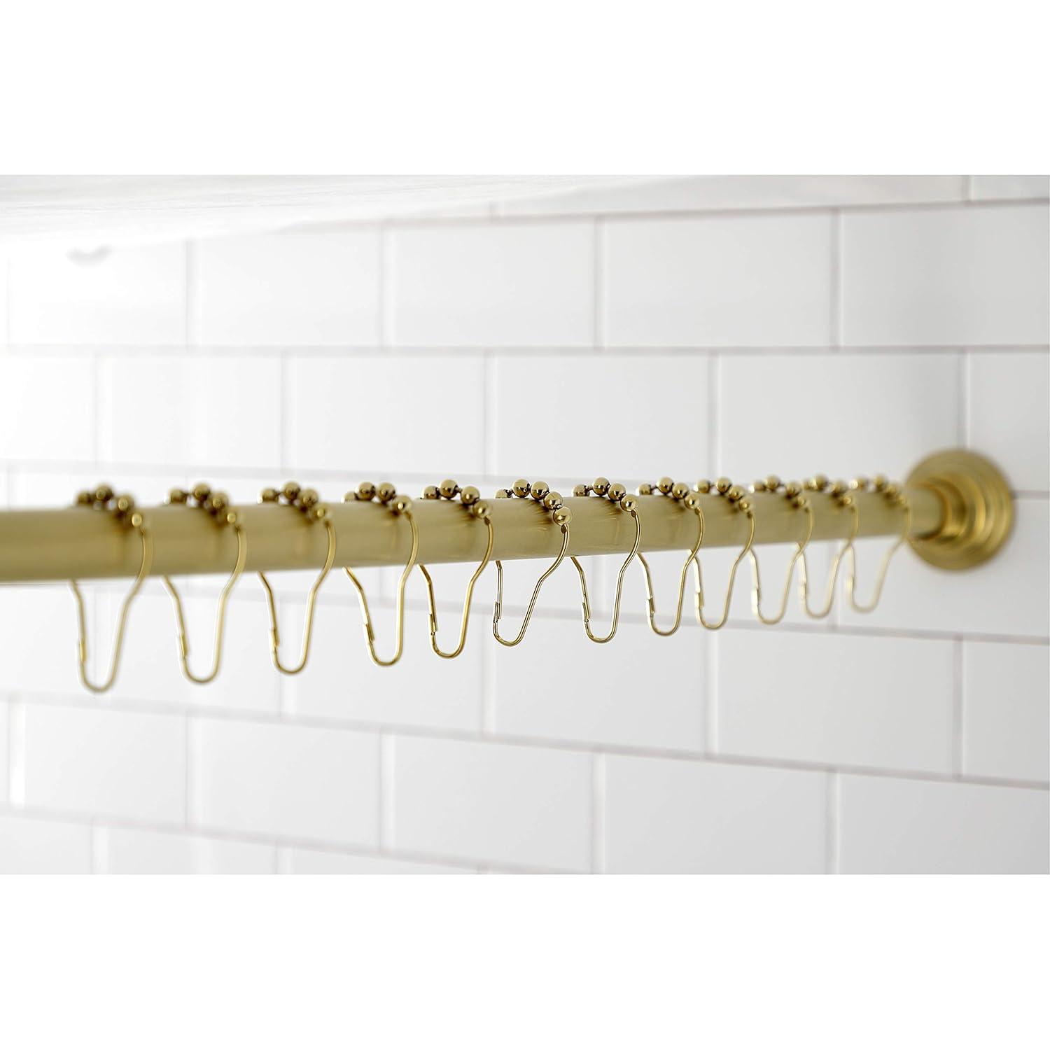 Kingston Brass Kingston Brass Edenscape 60-Inch to 72-Inch Adjustable Shower Curtain Rod with Rings Combo
