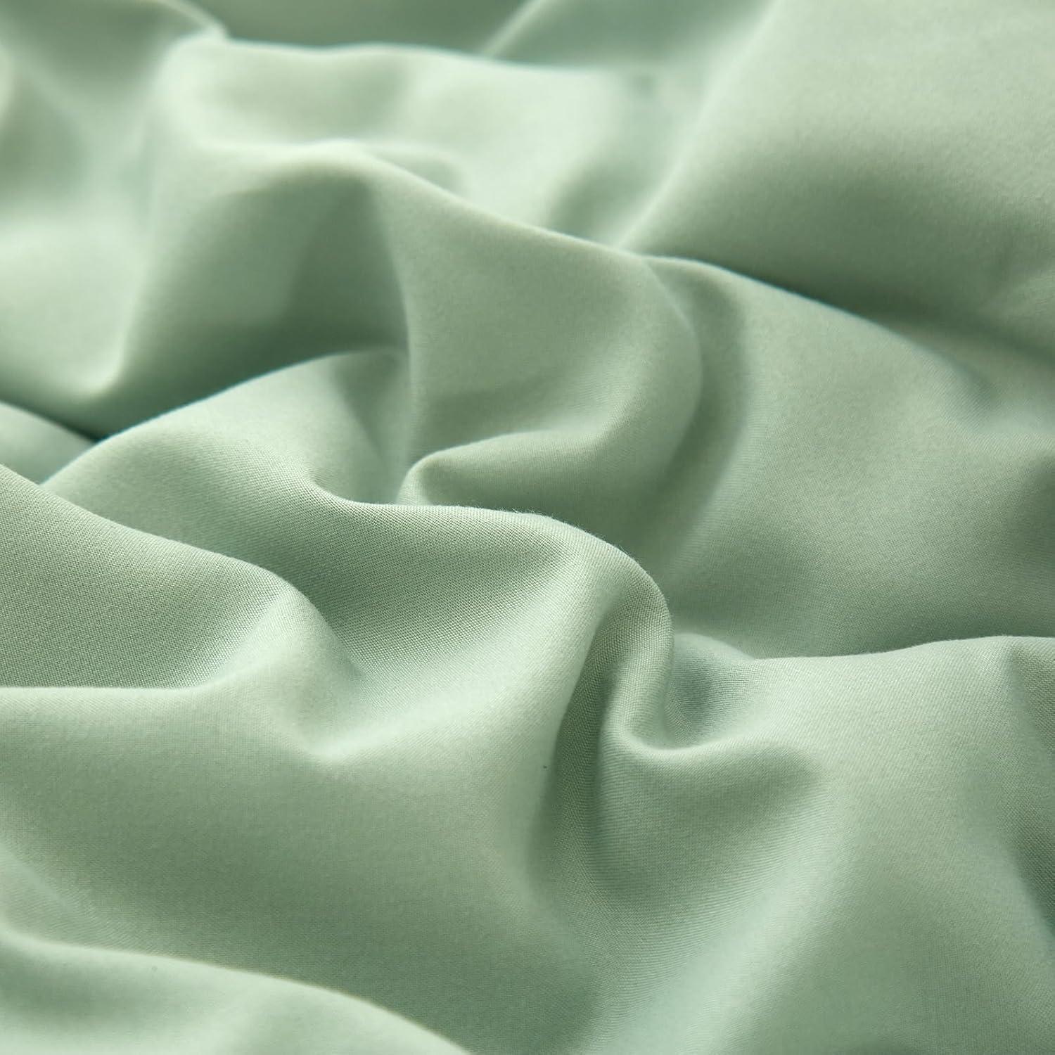 SPRINDAY Queen Comforter Set For Adult, 3 Piece Sage Green Comforter Sets & Bedding For All Season