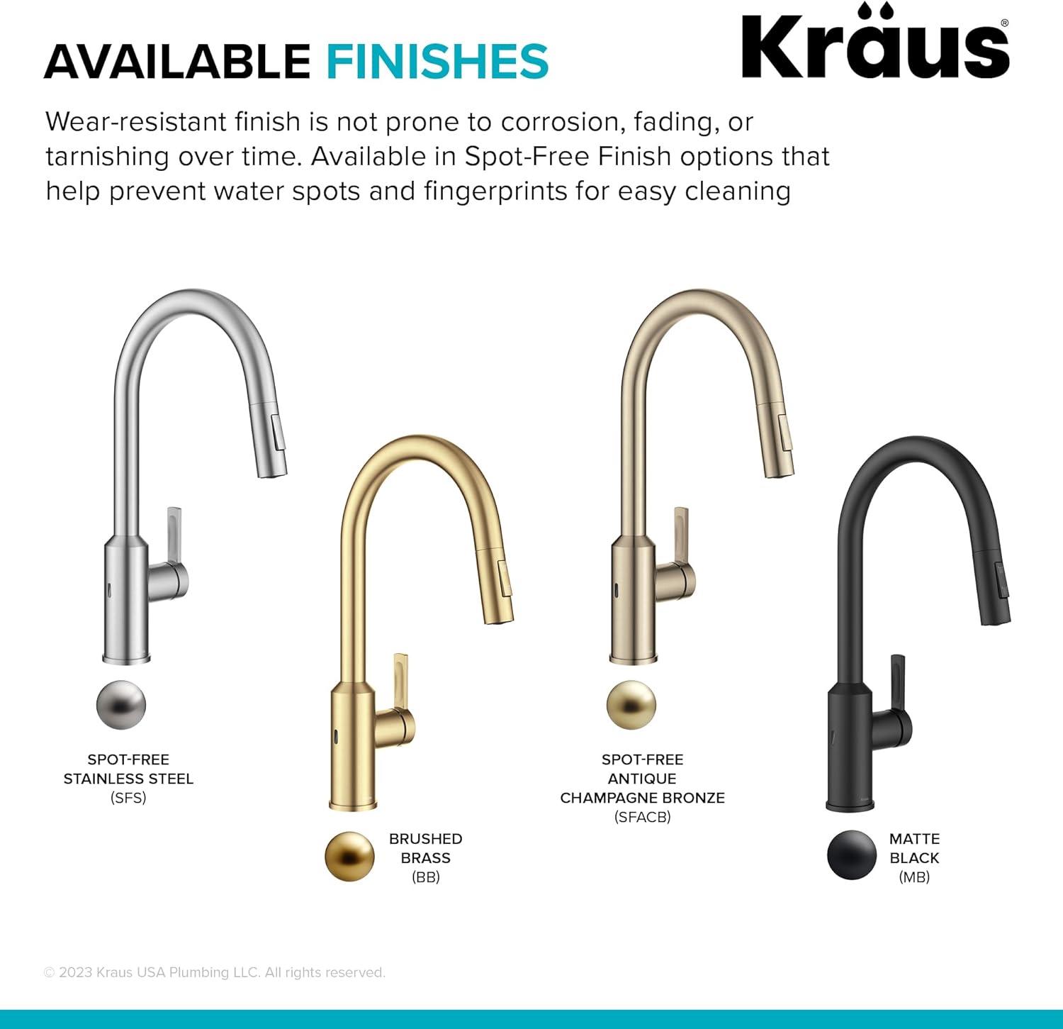 KRAUS Oletto Touchless Sensor Pull-Down Single Handle Kitchen Faucet