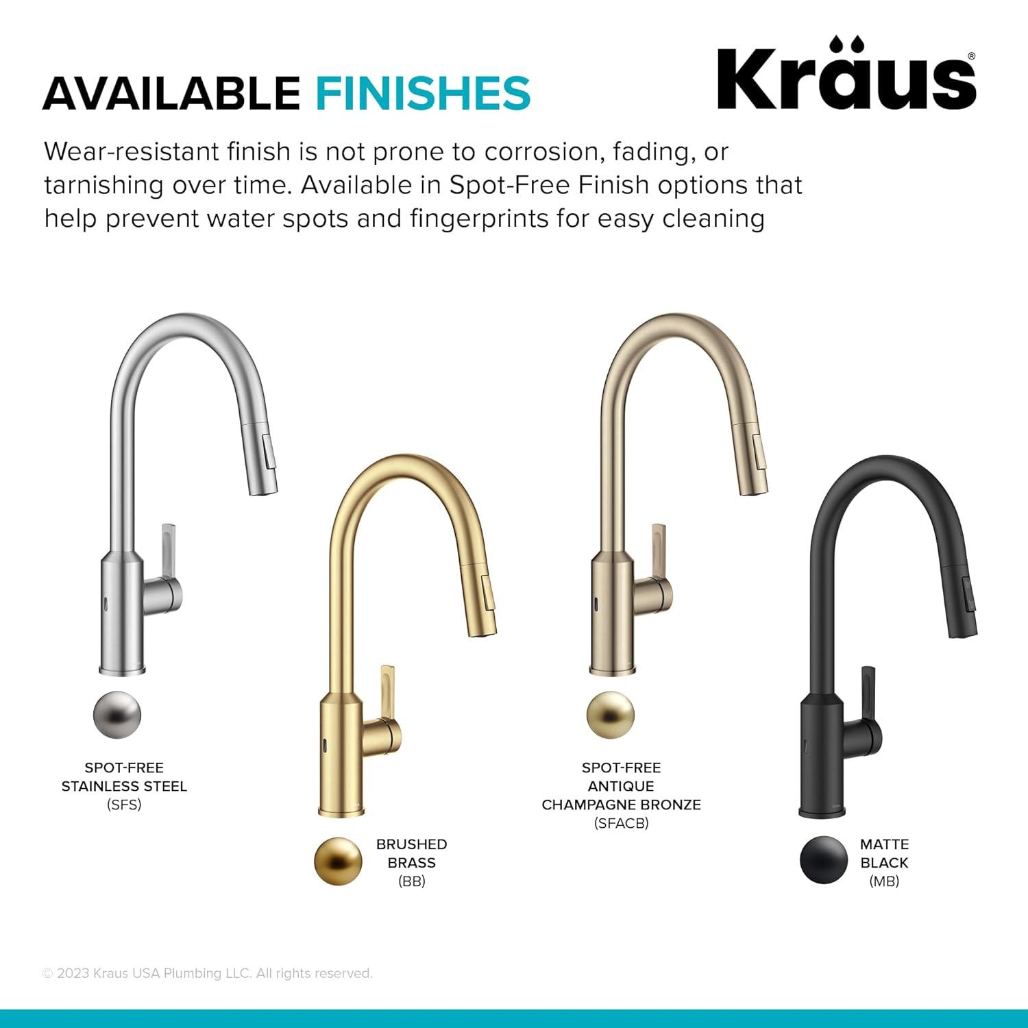 KRAUS Oletto Touchless Sensor Pull-Down Single Handle Kitchen Faucet