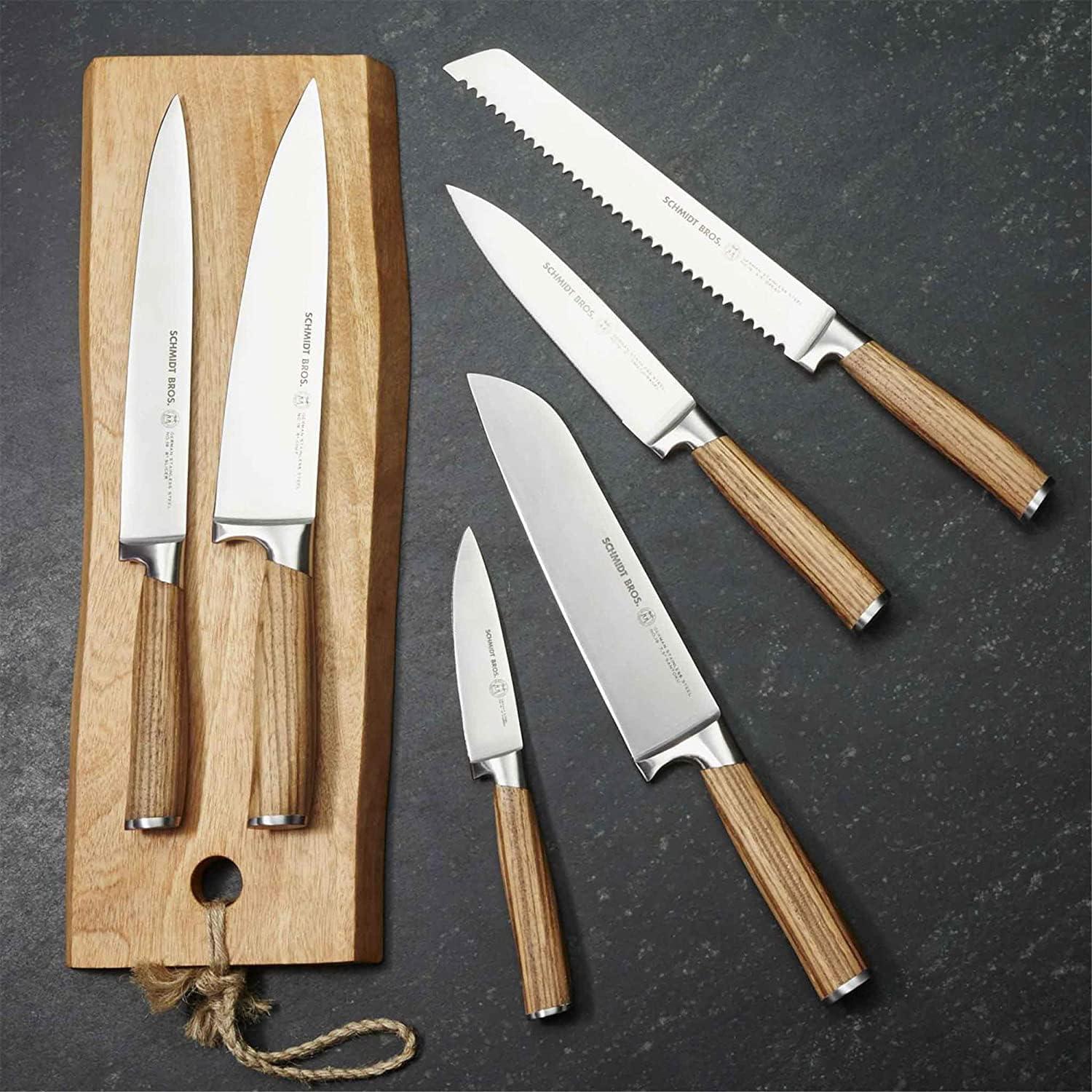 Schmidt Brothers Cutlery Zebra Wood 7-Piece Knife Block Set