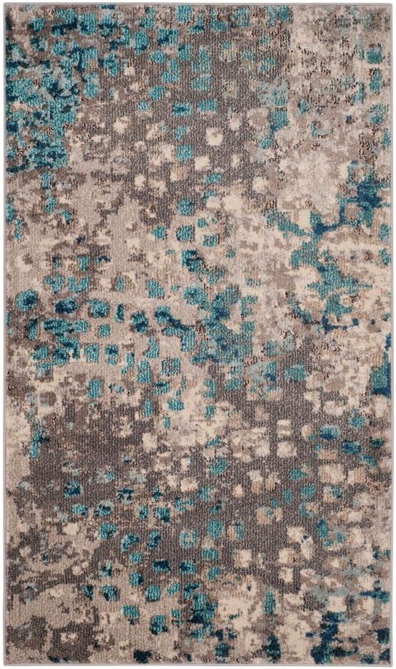 SAFAVIEH Monaco Driskoll Abstract Area Rug, Grey/Light Blue, 9' x 12'