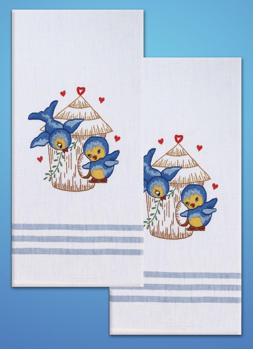 Tobin Stamped For Embroidery Kitchen Towels 20"X28" 2/Pkg-Bird