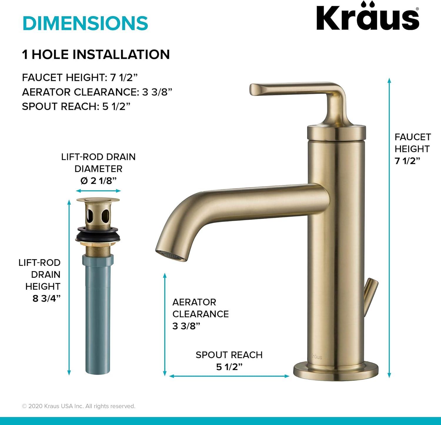 Ramus 7.38'' High-End Modern Chrome Single Handle Bathroom Faucet