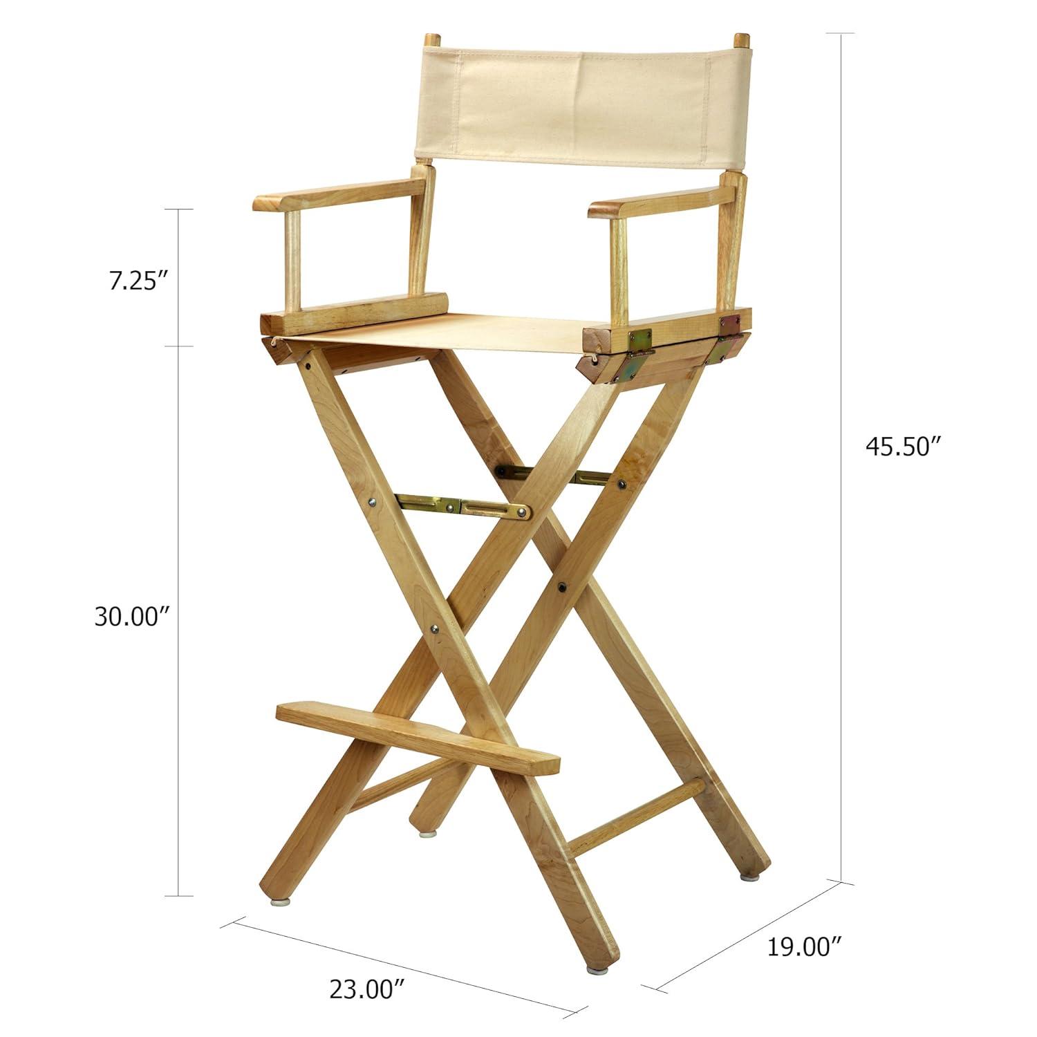 Casual Home 30" Director's Chair Natural Frame-Natural/Wheat Canvas