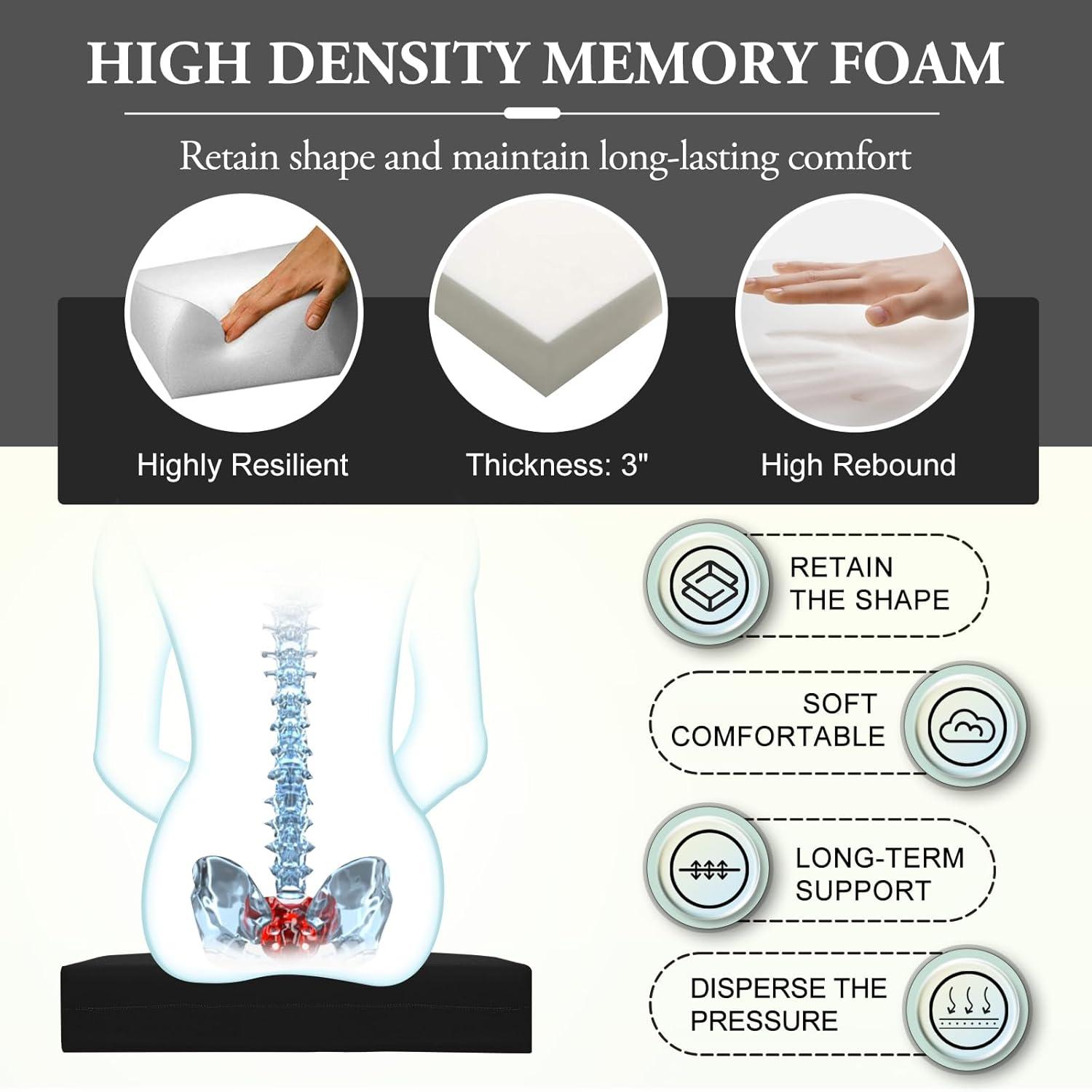 Outdoor Chair Cushions for Patio Furniture - Outdoor Cushions for Chairs - Water Resistant Patio Chair Cushions Set of 4, 18.5"X16"X3", Black