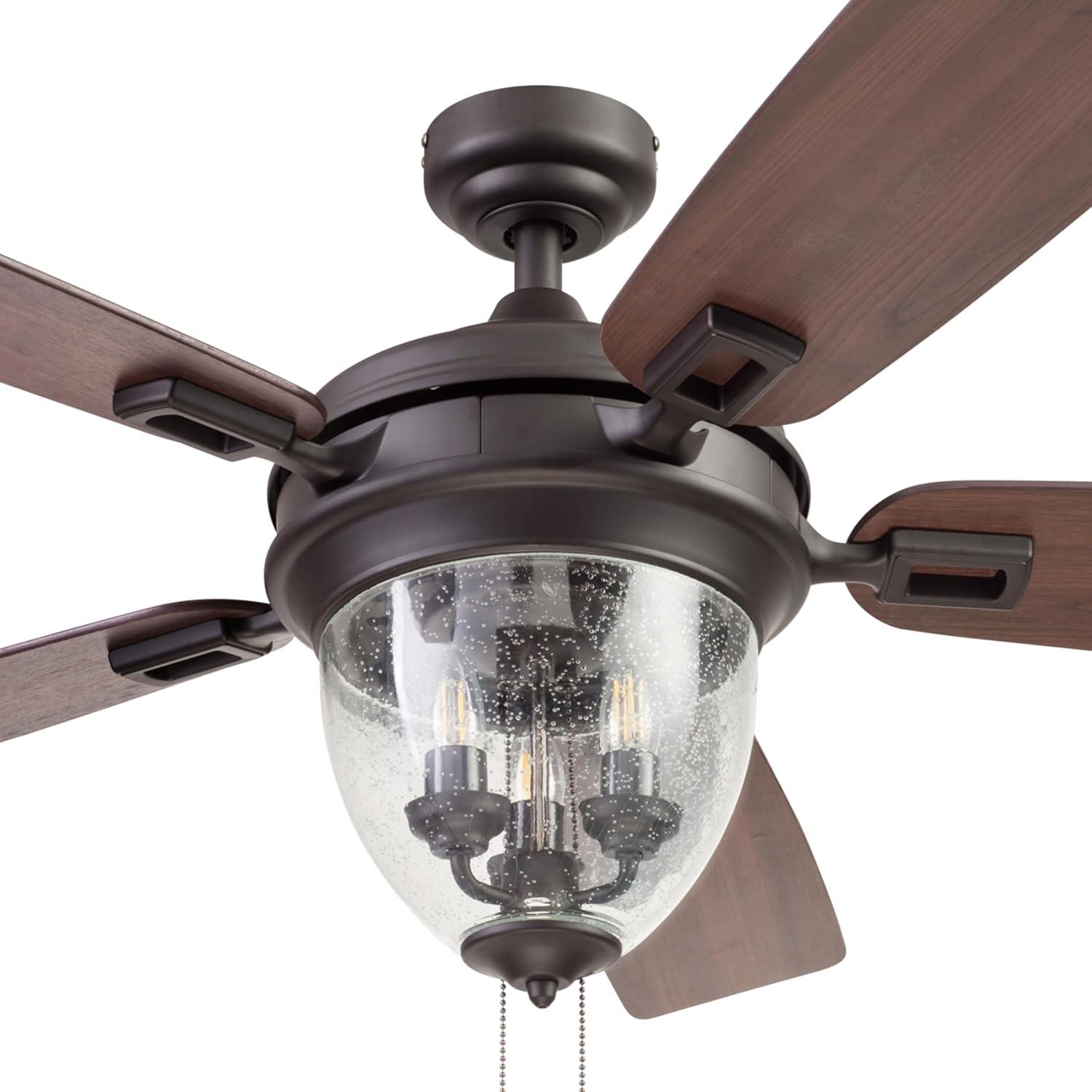 52" Glencrest 5 - Blade Standard Ceiling Fan with Pull Chain and Light Kit Included