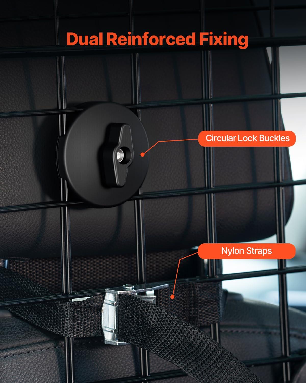 Dog Car Barrier, Adjustable Car Divider for Trunk Cargo Area, Universal-Fit Back Seat Wire Mesh barrier, Furniture Cover