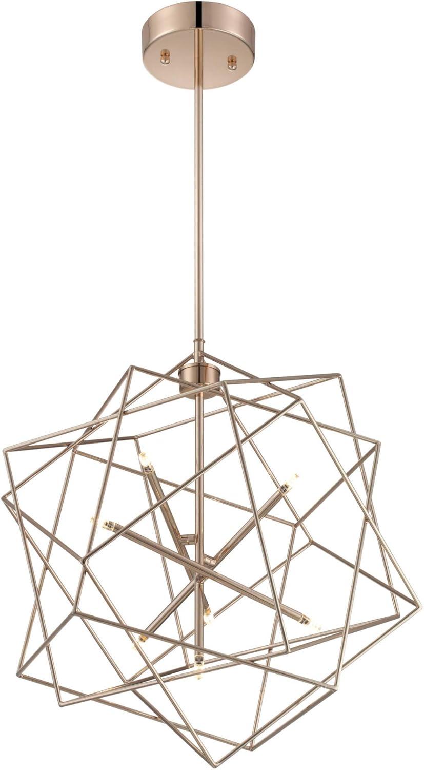 Stacia French Gold LED Geometric Island Pendant, 21"x69"