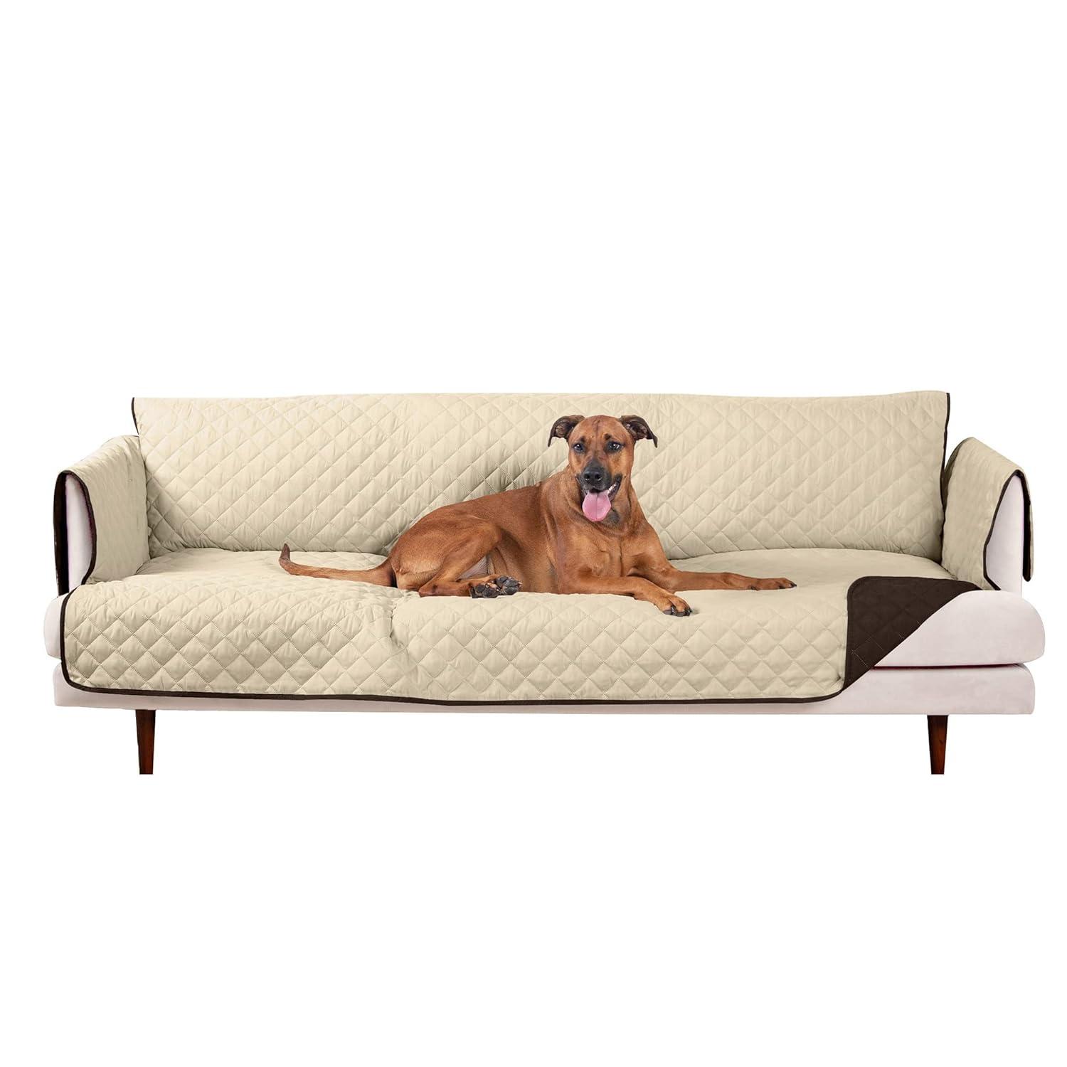 FurHaven Water Resistant Reversible Sofa Cover Furniture Protector