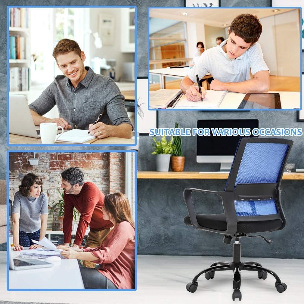 Ergonomic Mesh Computer Office Desk Midback Task Chair w/Metal Base Set of 2