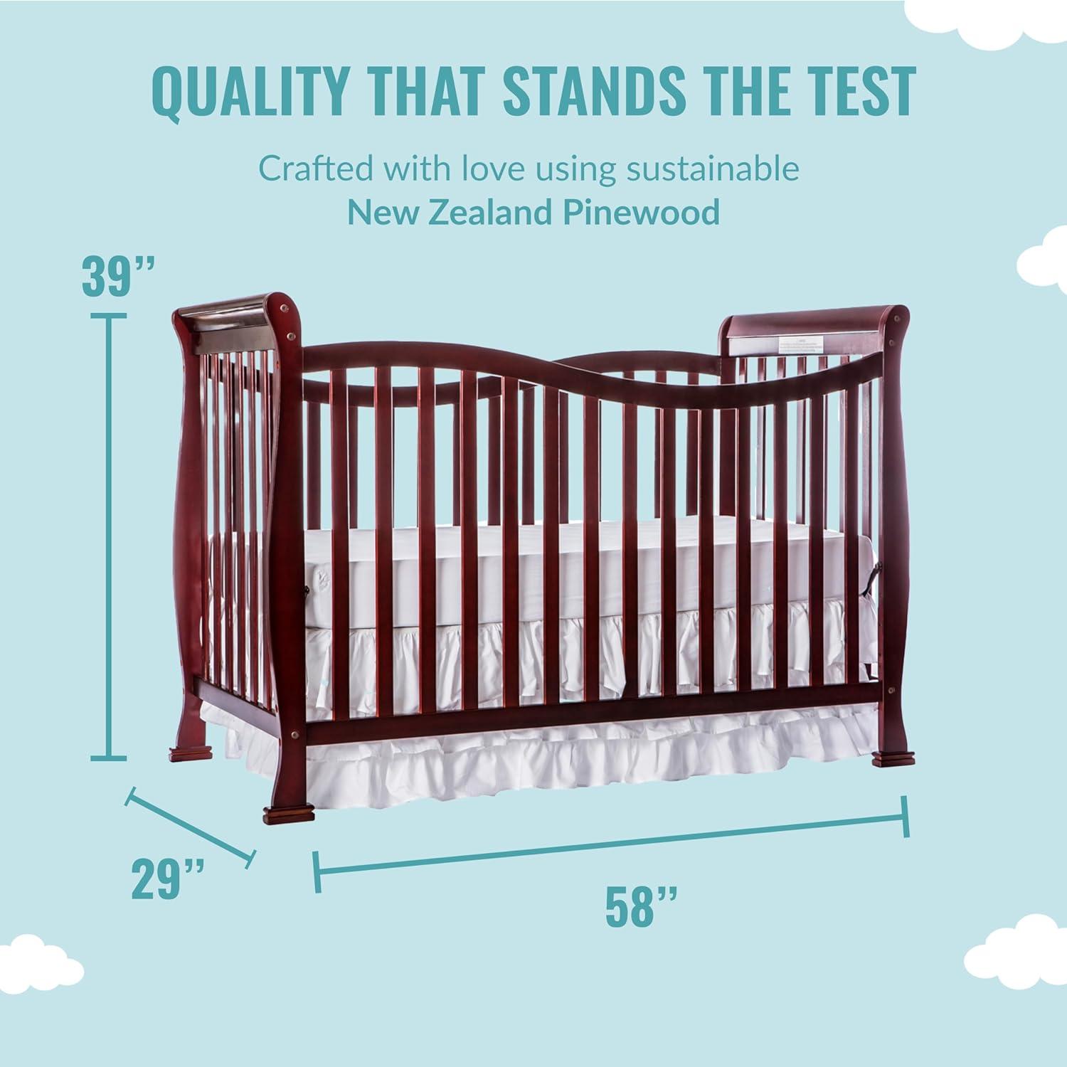 Dream On Me Greenguard Gold Certified Violet 7-In-1 Convertible Crib