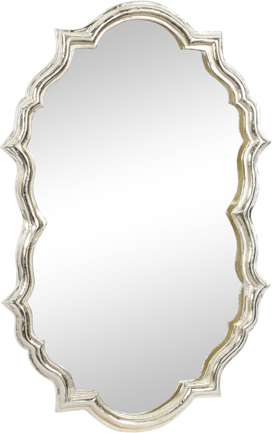 DecMode 25" x 36" Gold Quatrefoil Shaped Wall Mirror