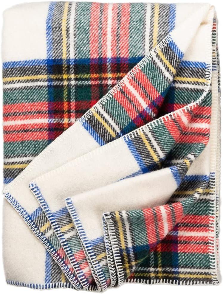 Extra-Large Multicolor Wool Tartan Throw Blanket