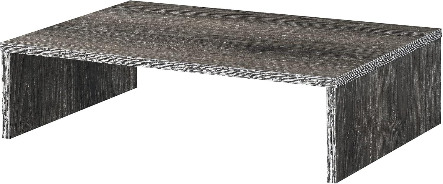 Weathered Gray Compact TV/Monitor Riser with Underneath Storage