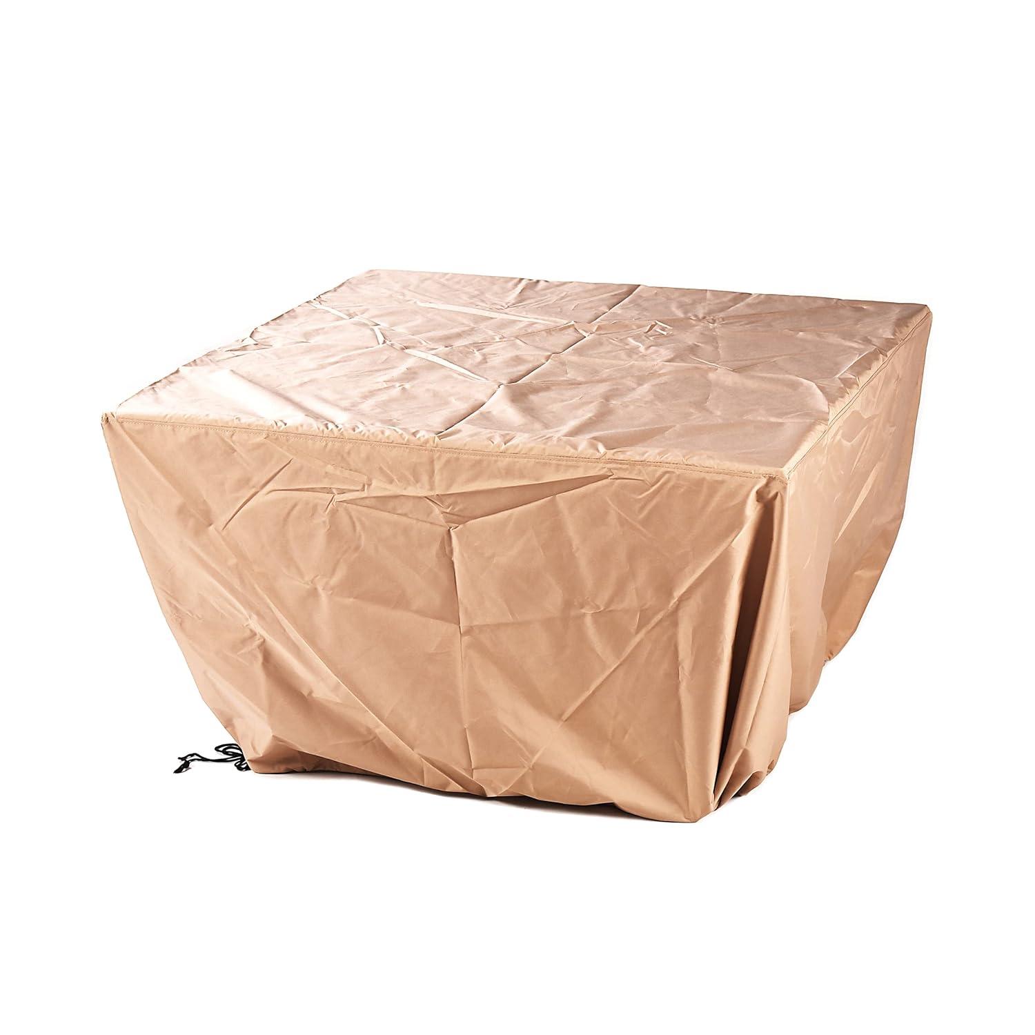 42" Square Aluminum 55000 BTUs Propane Modern Fire Table with 2 Covers - Gray - Oakland Living